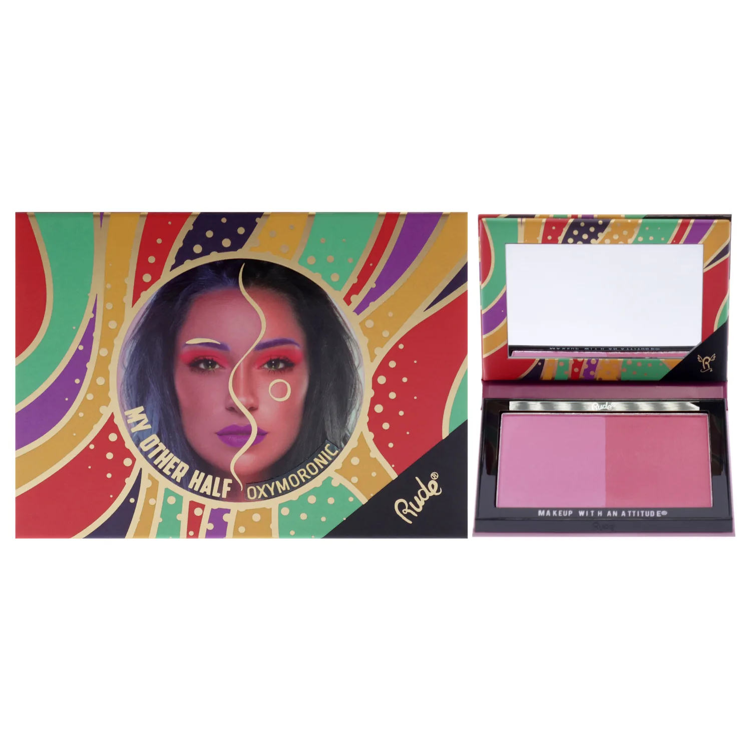 My Other Half Duo Shade Face Palette - Schizo by Rude Cosmetics for Women - 0.4 oz Makeup