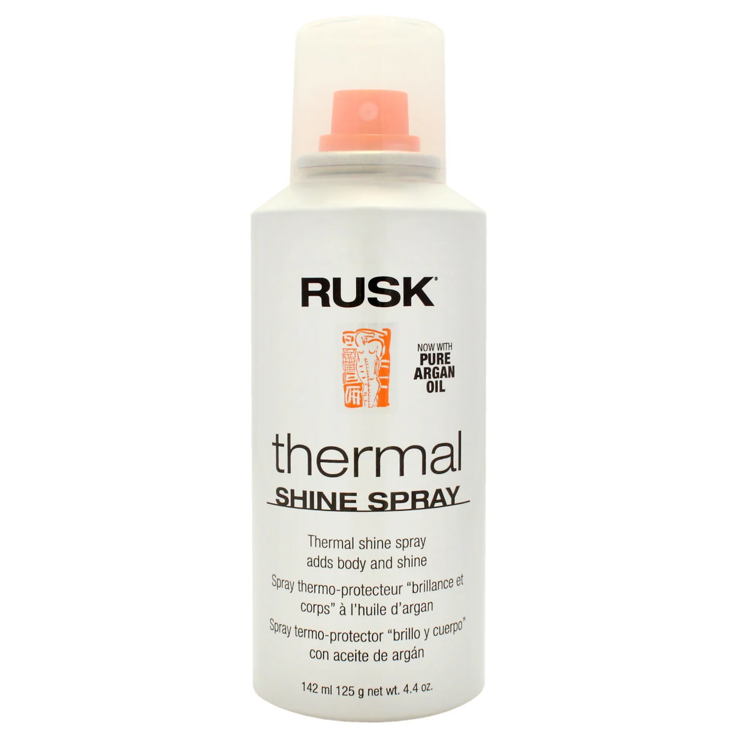 RUSK Thermal Shine Spray, Pure Argan Oil, Eliminates Frizz and Maintains Shine, Sleek and Smooth Hair, 4.4 oz