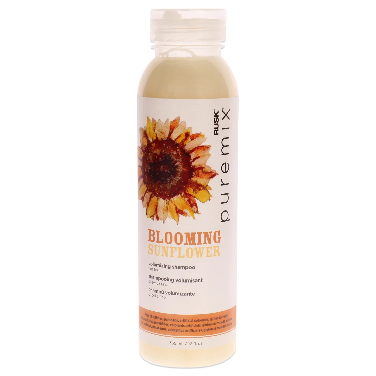 Rusk Puremix Blooming Sunflower Volumizing Shampoo for Fine Hair 355ml / 12 oz