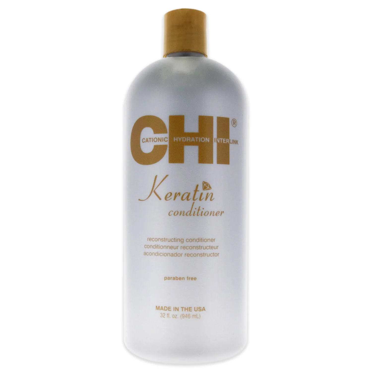 CHI Keratin Reconstructing Conditioner, Delivers Healthier Hair, Adds Shine & Helps Prevent Future Breakage, Sulfate, Paraben, & Cruelty-Free, 32 Oz