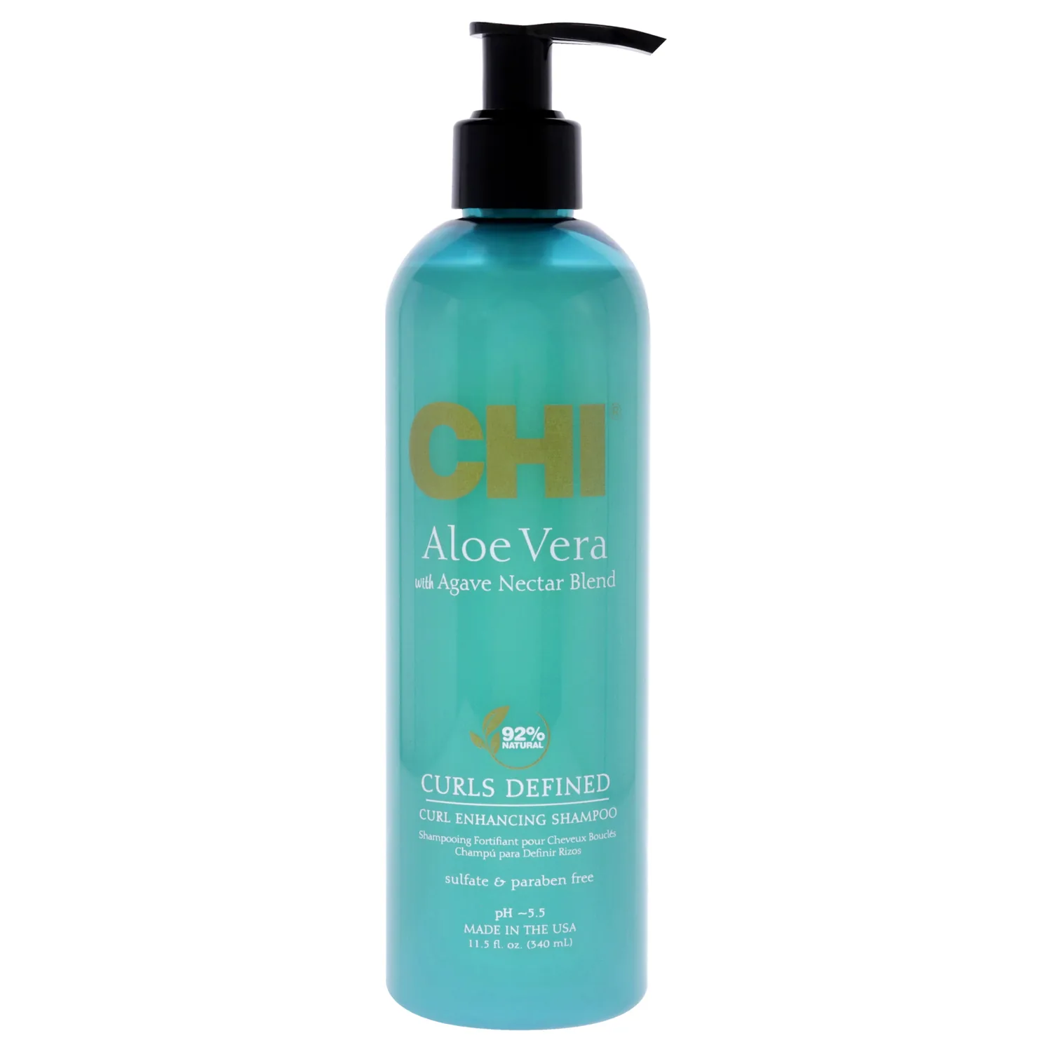 CHI Aloe Vera Curl Enhancing Shampoo, Gently Cleanses & Increases Moisture For Curly Hair, Sulfate, Paraben, & Cruelty-Free, 11.5 Oz