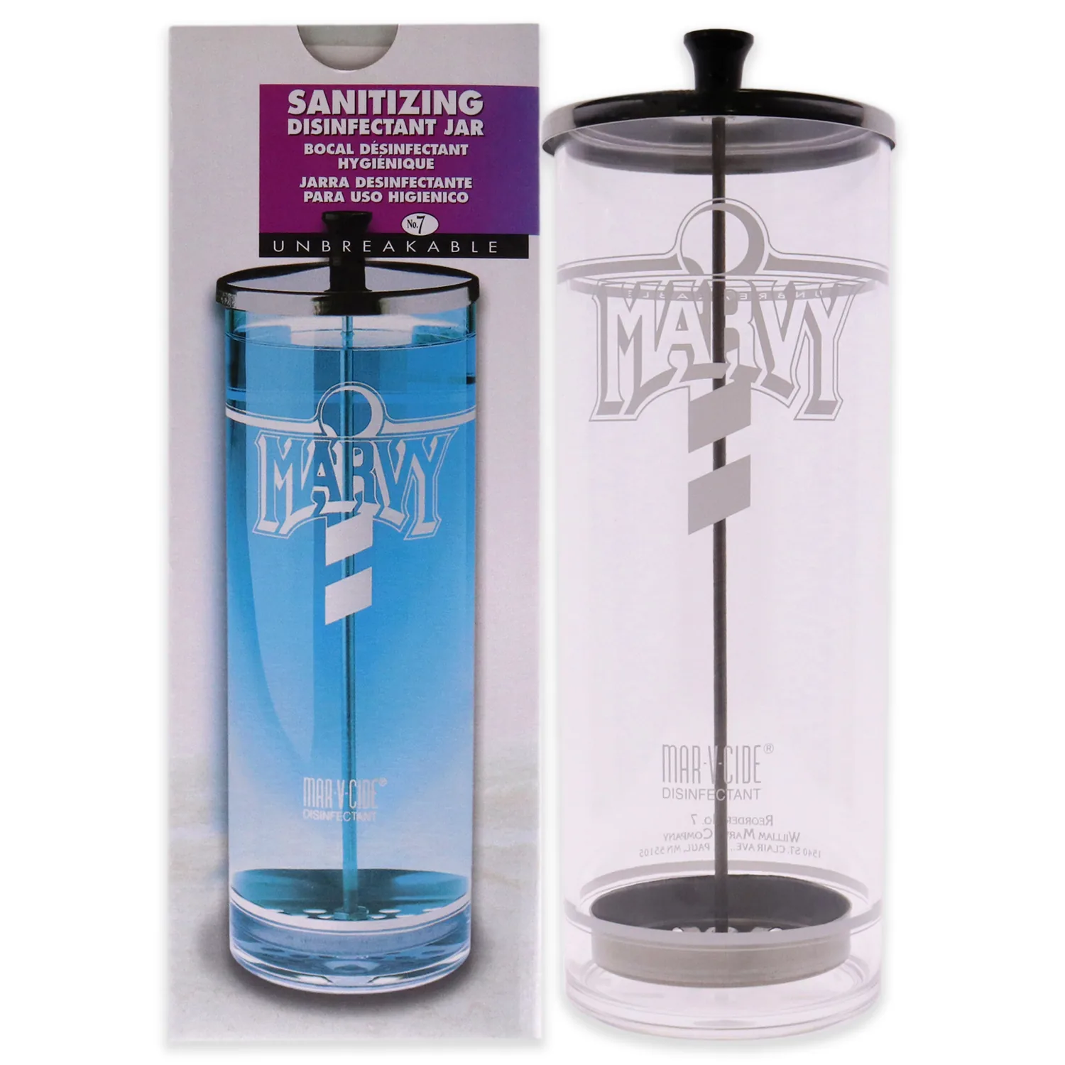 William Marvy No.7 Unbreakable Disinfectant Jar, 40 Ounce