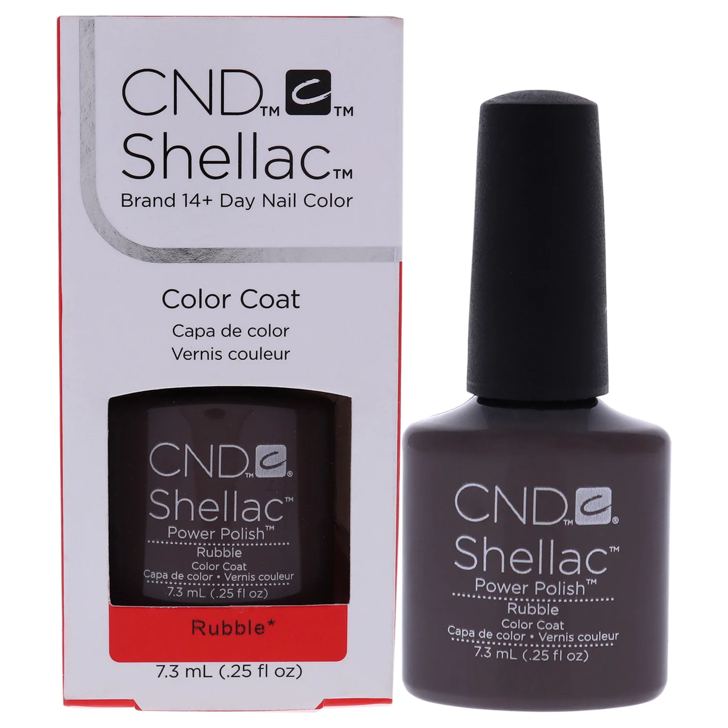 CND Shellac Gel Nail Polish, Long-lasting Nail Paint Color with Curve-hugging Brush, 144 Rubble, 0.25 fl oz