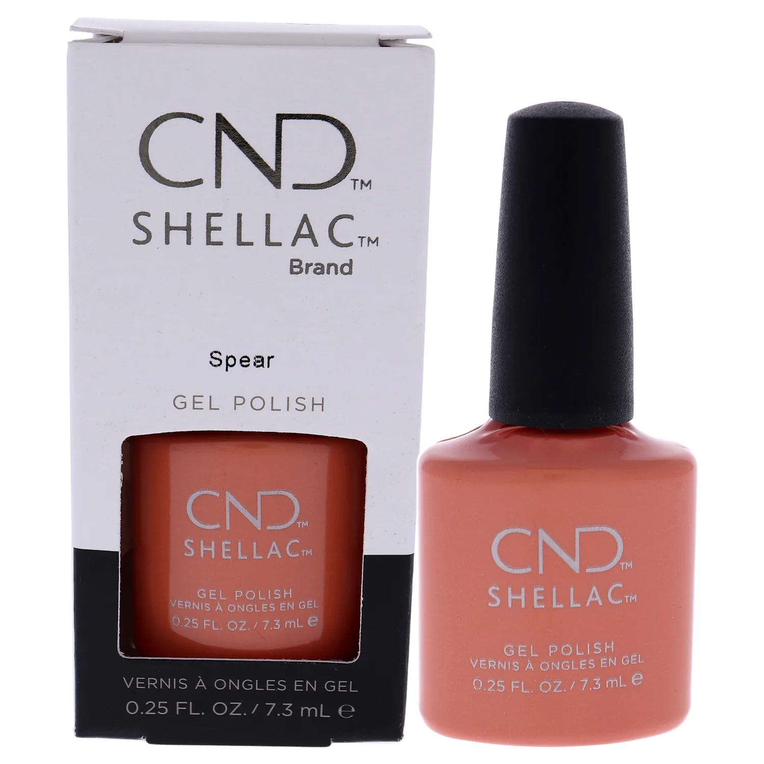 CND Shellac Gel Nail Polish, Long-lasting NailPaint Color with Curve-hugging Brush, Coral/Orange/Peach Polish, 0.25 fl oz