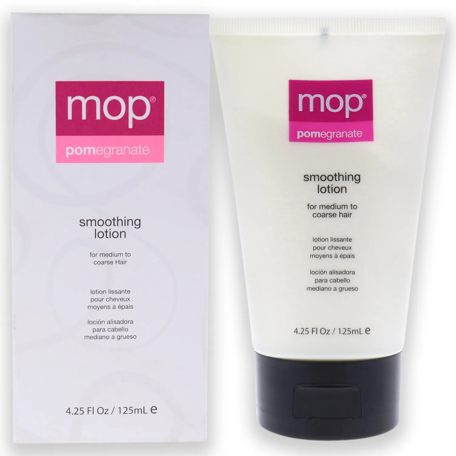 MOP Pomegranate Smoothing Lotion For Medium to Coarse Hair, 4.25 Fl Oz., Heat Protectant, Reduces Frizz for Added Shine