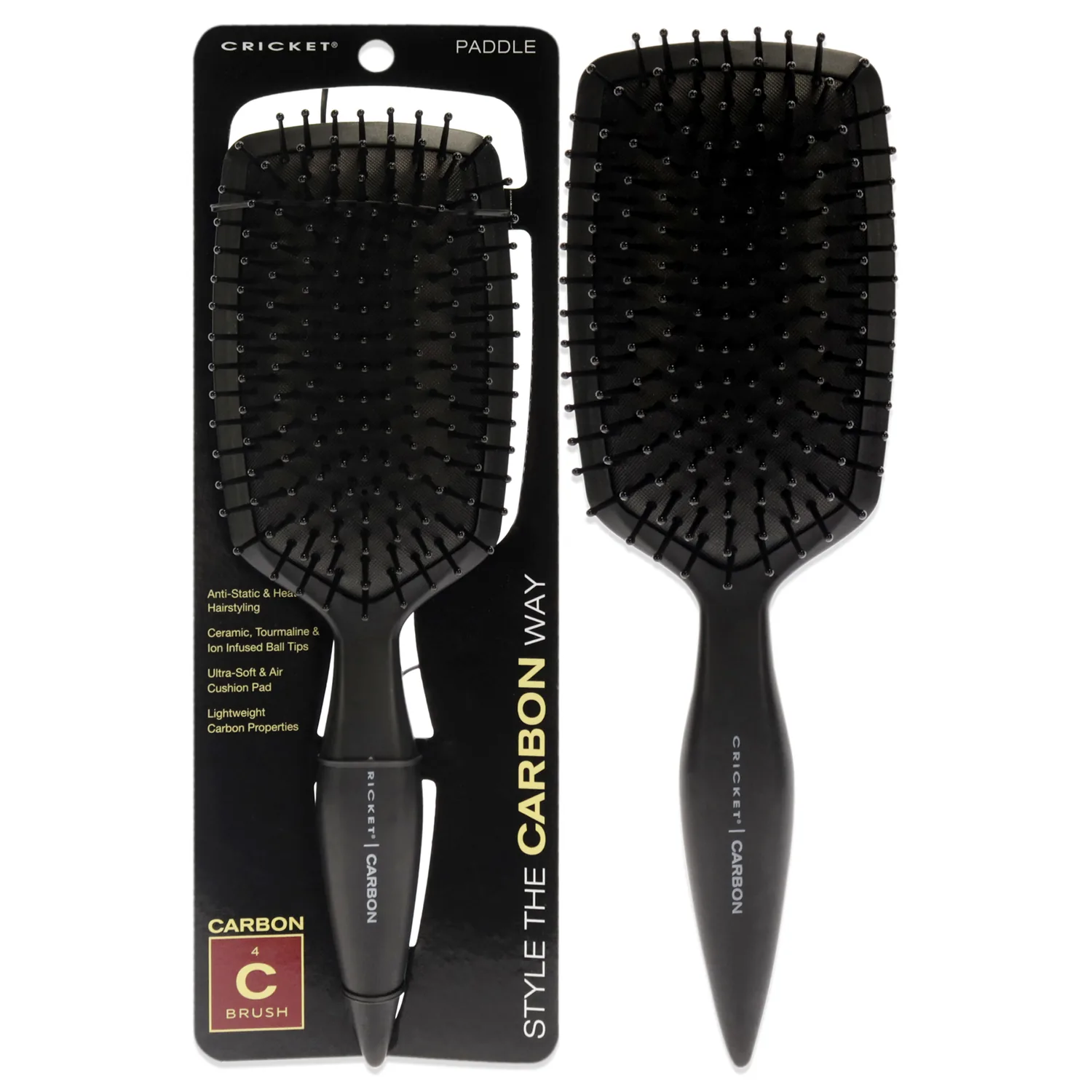 Cricket Carbon Large Wide Paddle Hair Brush for Unisex