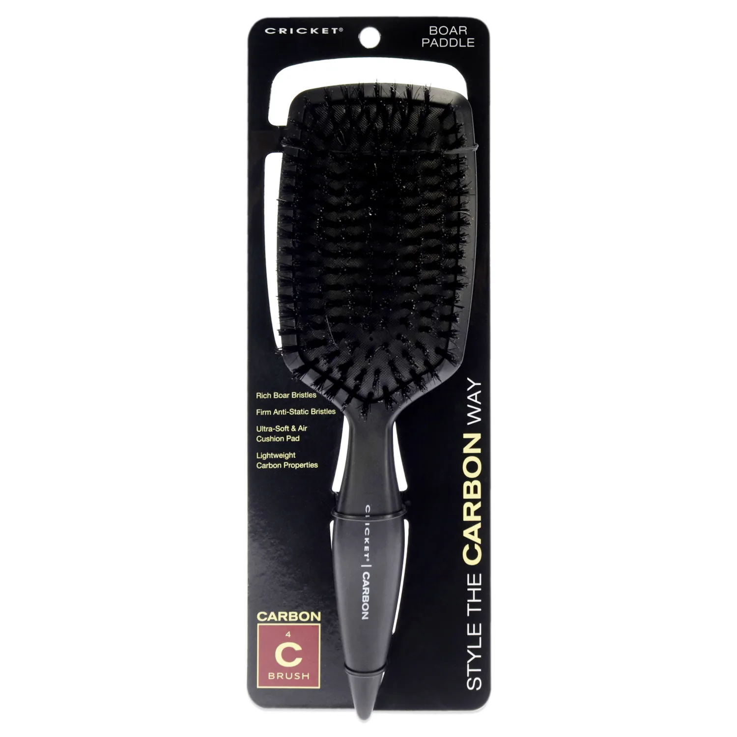 Cricket Carbon Boar Paddle Brush for Unisex