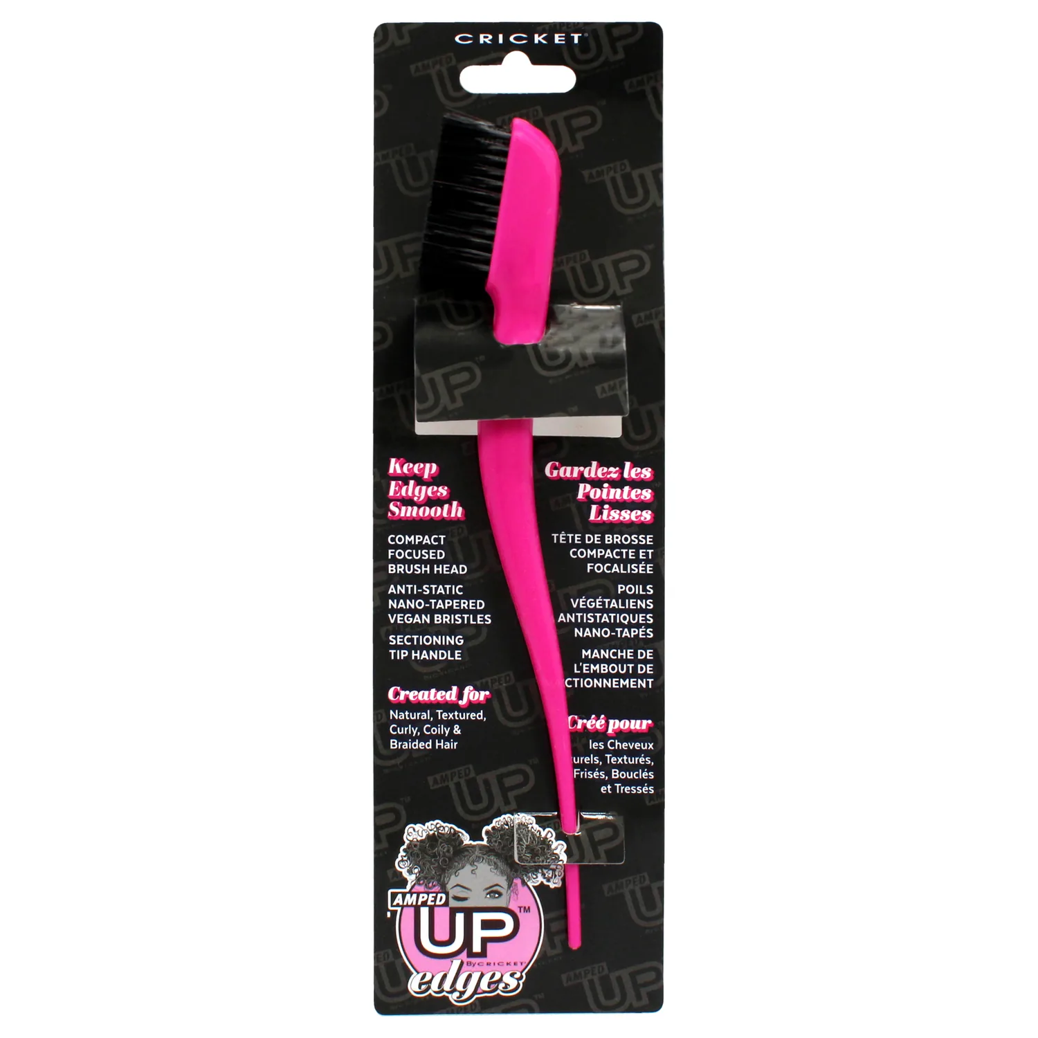 Cricket Amped Up Edges Brush - Pink for Unisex