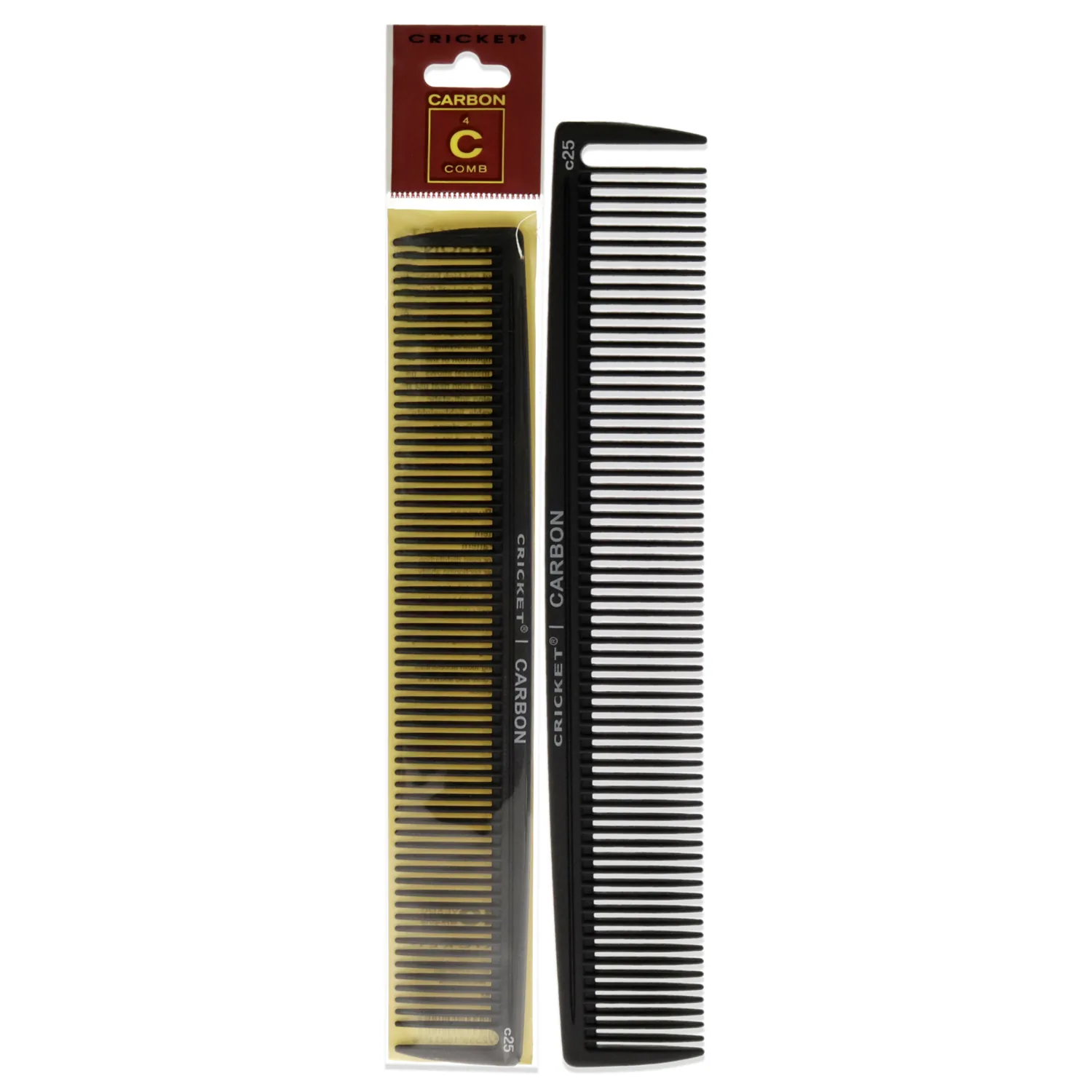 Cricket C25 Professional Hair Stylist Multi-Purpose Carbon Comb - Heat-Resistant, Anti-Static, Seamless Teeth for Detangling, Styling, Cutting, and Coloring All Hair Types