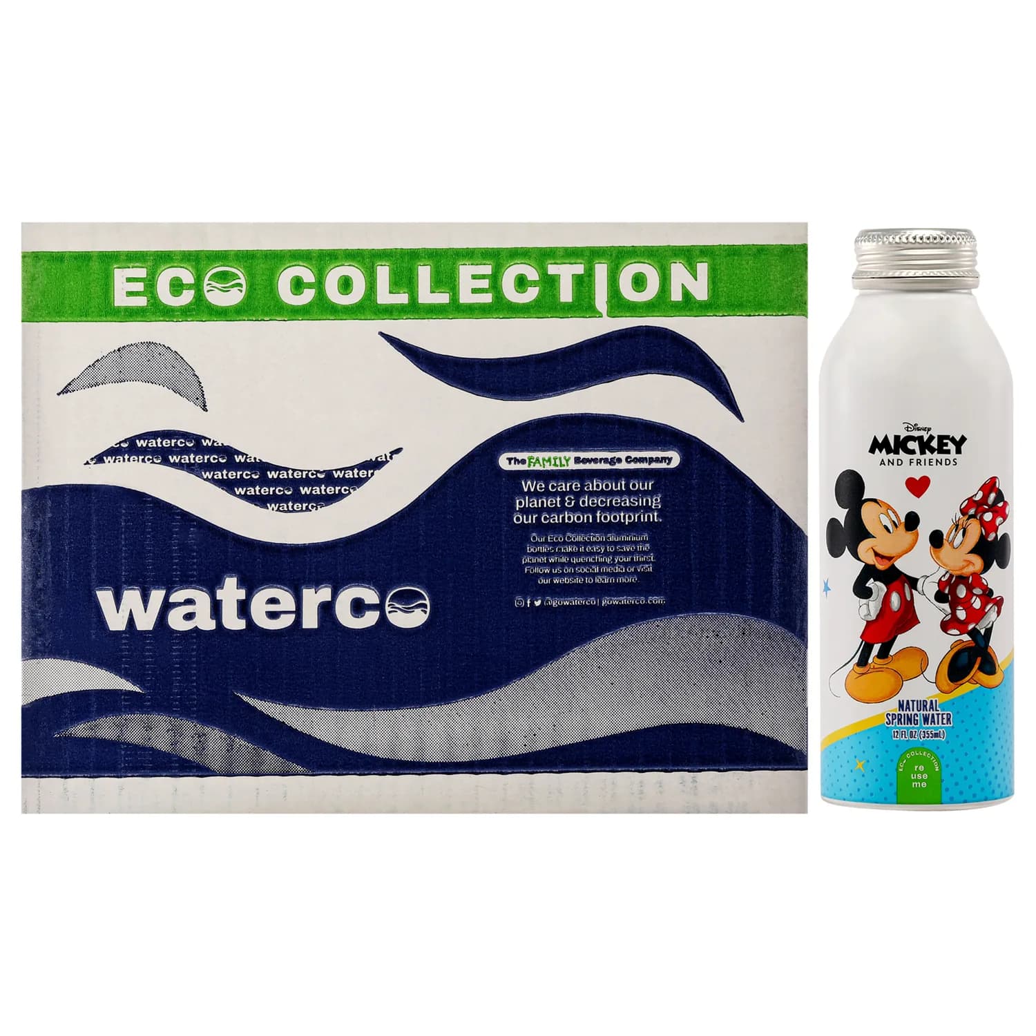 Disney Mickey and Minnie Mouse Aluminum Water Bottle by Disney Water for Unisex - 12 x 12 oz Water