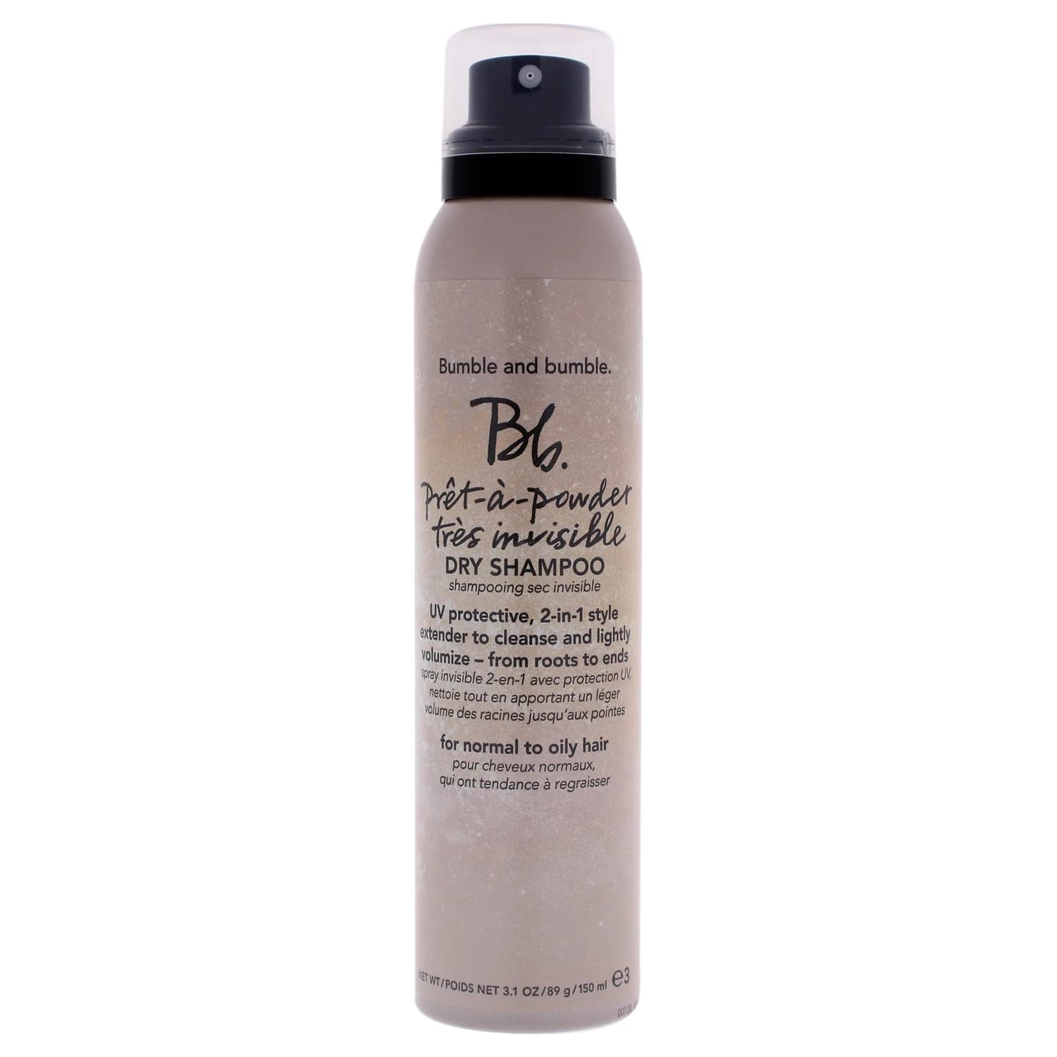 Bumble and bumble. Prêt-à-powder Très Invisible Volumizing Dry Shampoo | Volumizing, Dry-Cleansing, UV Protective + Absorbs Oil | Curly, Wavy, Straight, 3.1 Ounce
