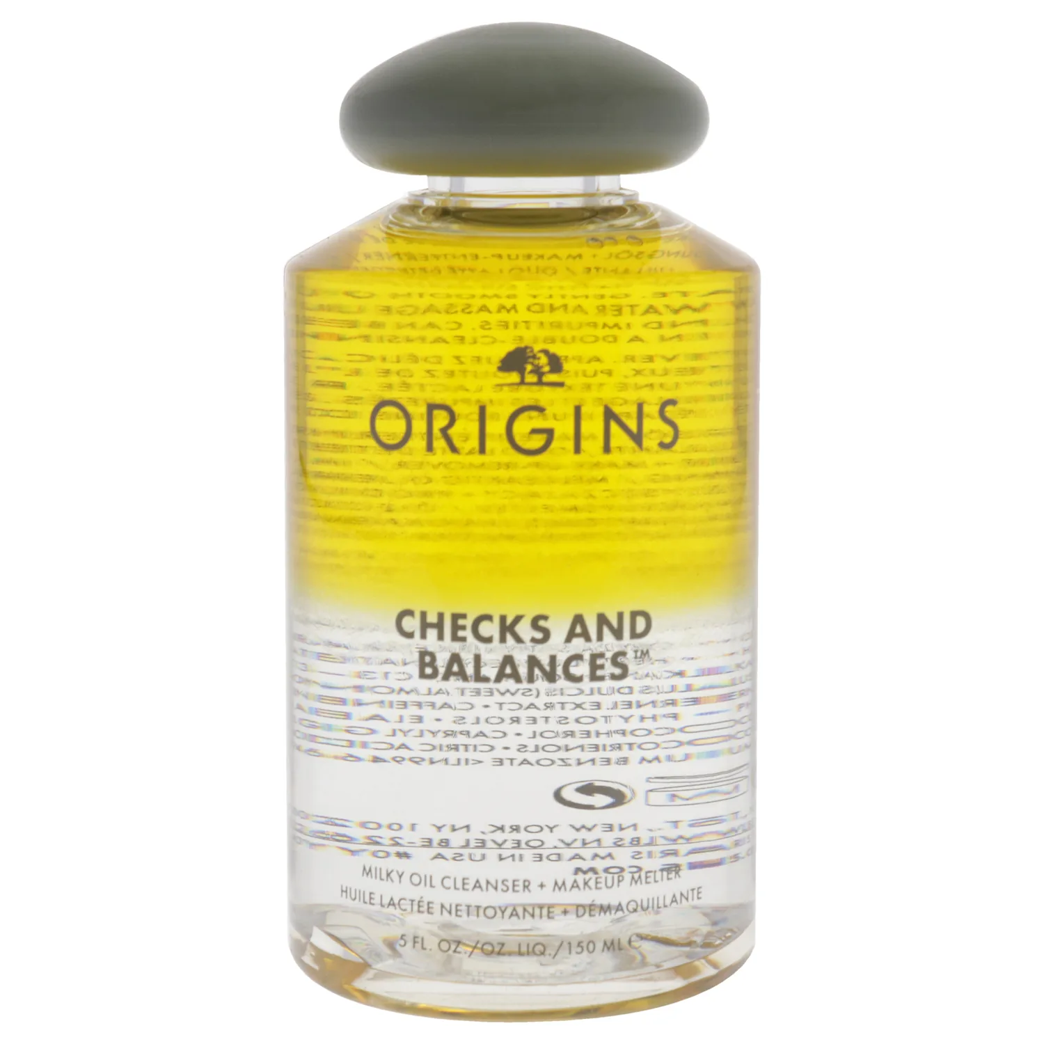 Origins Checks and Balances Milky Oil Cleanser + Makeup Melter | Softens Skin & Removes Makeup | With Squalane & Plant-Derived Glycerin, 5 Fl Oz