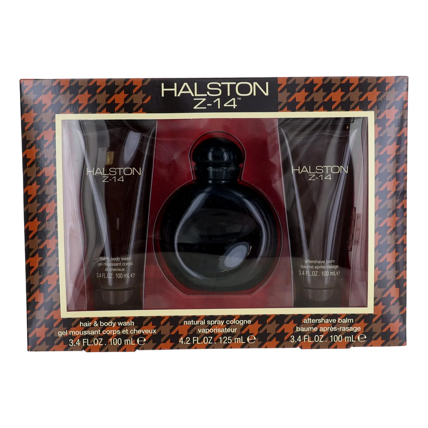 Halston Z-14 for Men - 2 Pc Gift Set 4.2oz EDC Spray, 3.4oz After Shave Balm, 3.4oz Hair and Body Wash