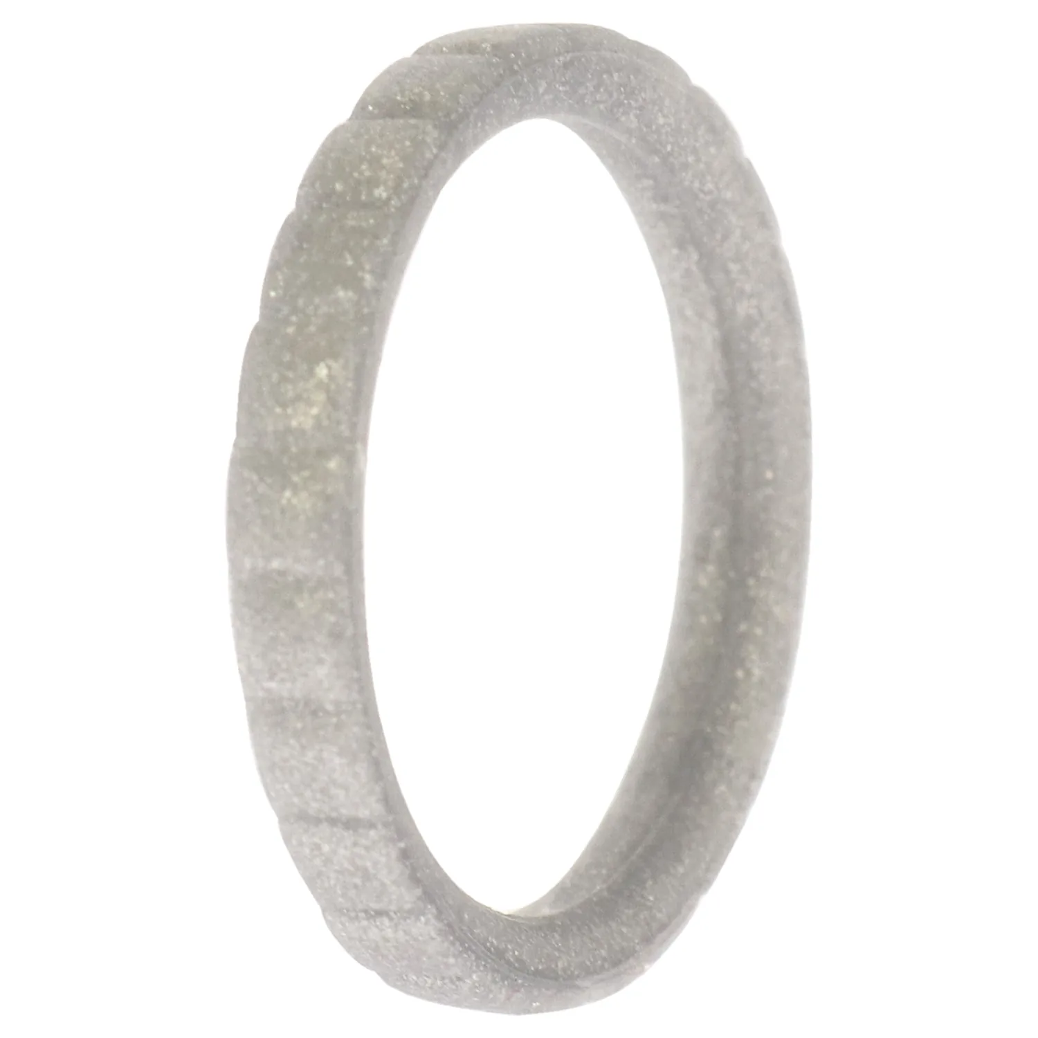 ROQ Silicone Wedding Stackable Lines Ring for Women