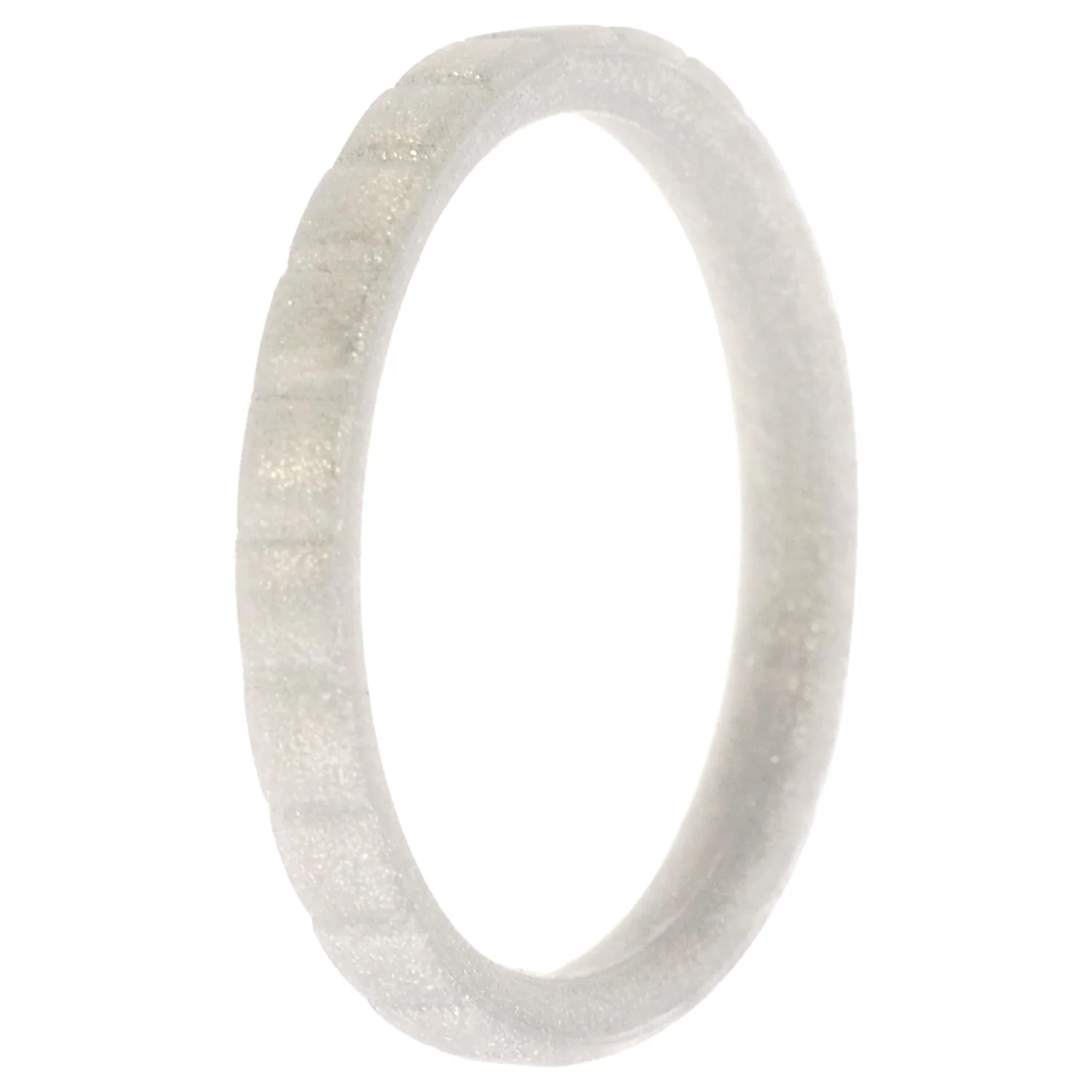 ROQ Silicone Wedding Stackable Horizontal Lines Single Ring for Women