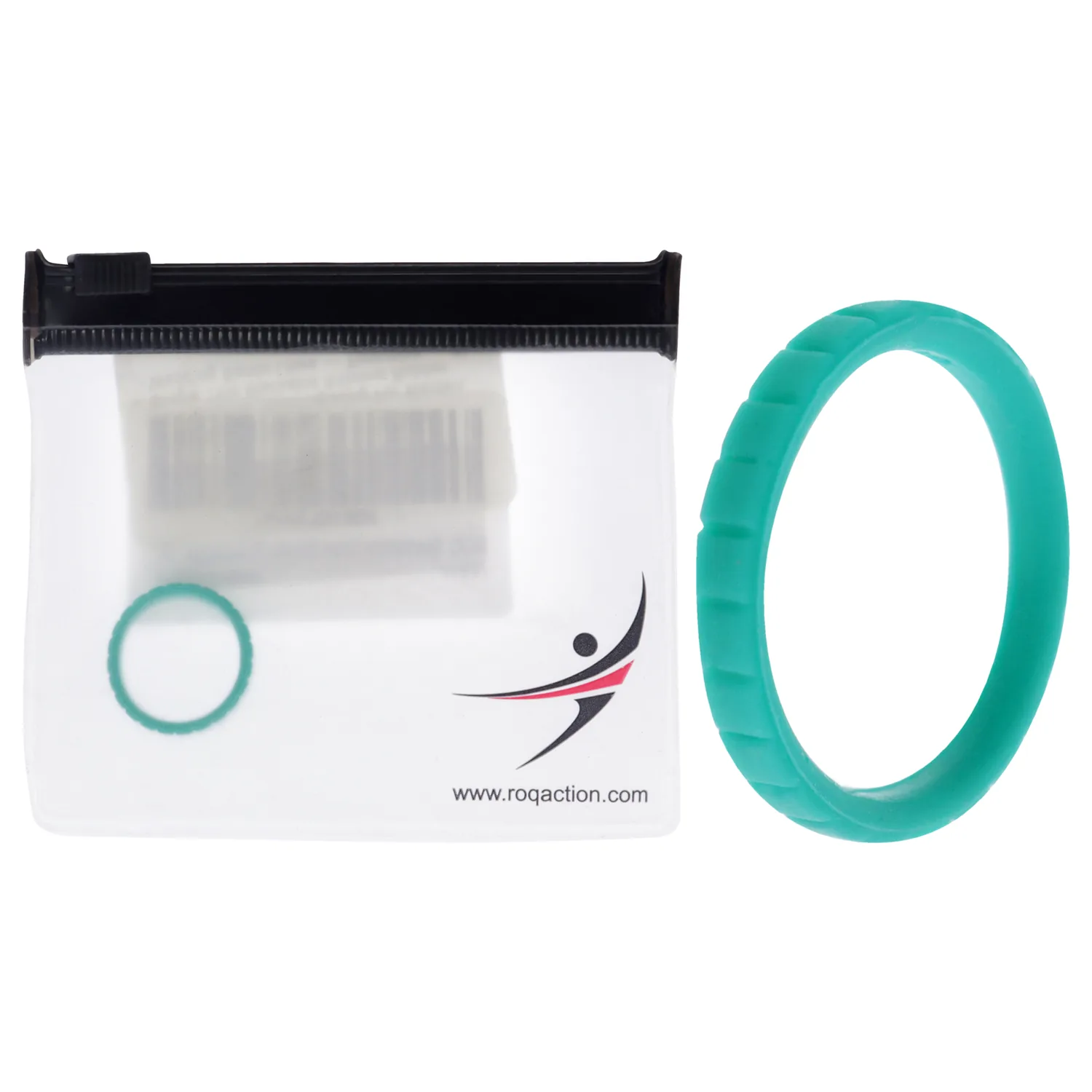 ROQ Silicone Wedding Stackable Lines Ring - Turquoise for Women