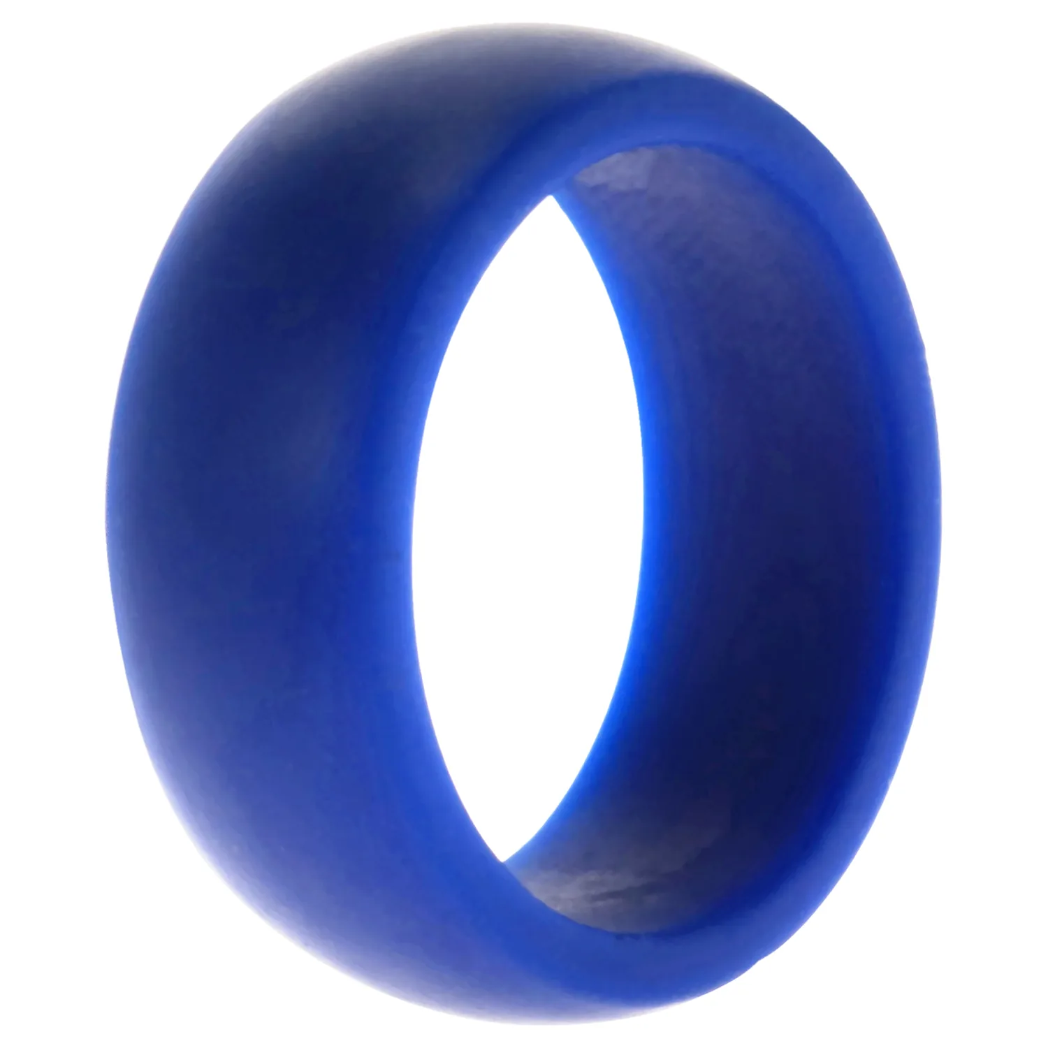 ROQ Silicone Wedding Ring Dome Style - Blue - Size 7 for Men