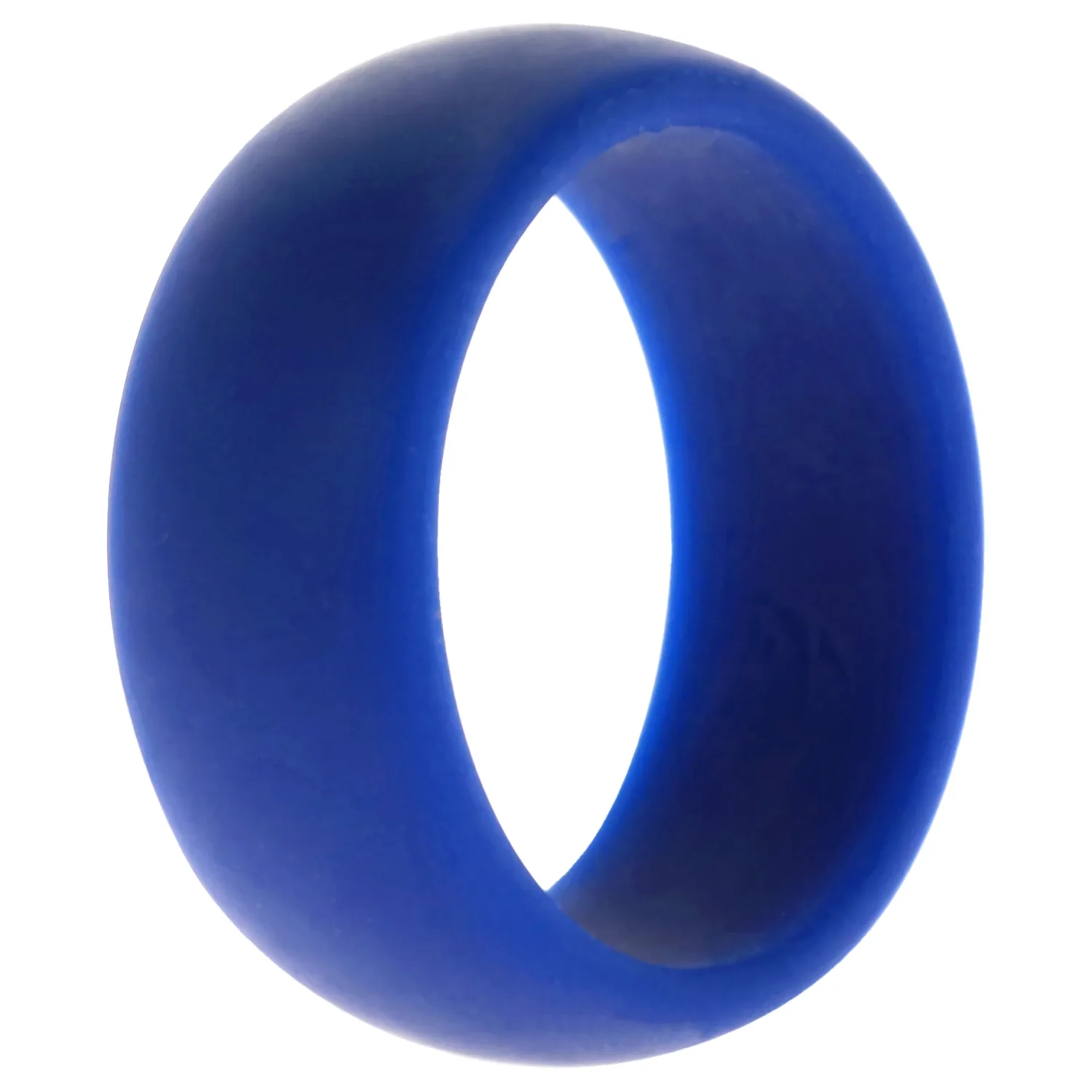 ROQ Silicone Rubber Wedding Ring for Men, Comfort Fit, Breathable Rubber Engagement Band, Men's Wedding Band, 8mm Wide 2mm Thick, Dome Solid, Single, Blue, Size 8