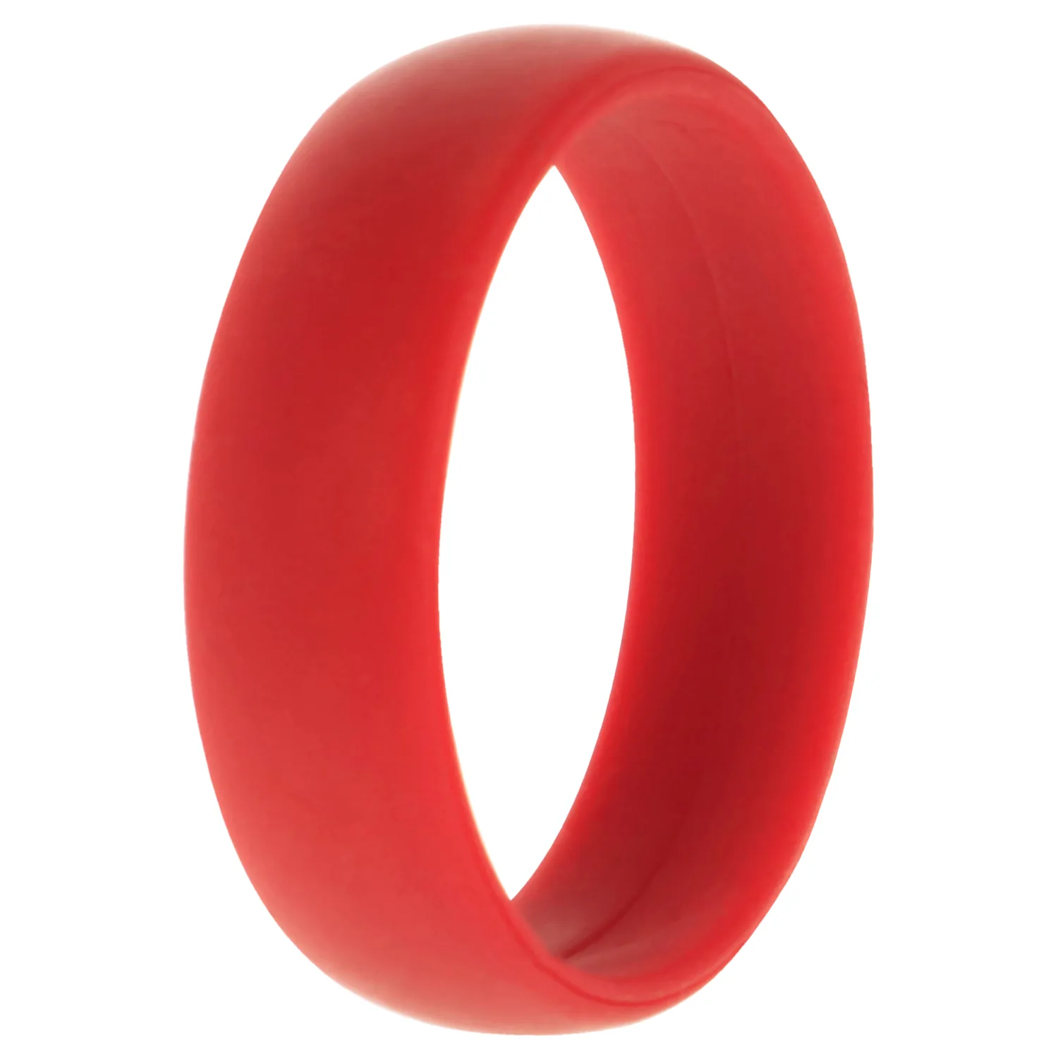 ROQ Silicone Rubber Wedding Ring for Men, Comfort Fit, Breathable Rubber Engagement Band, Men's Wedding Band, 8mm Wide 2mm Thick, Dome Solid, Single, Red, Size 16