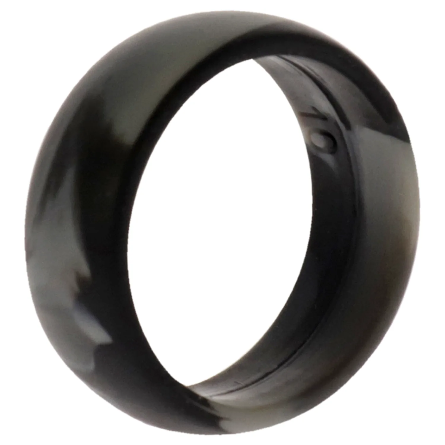 ROQ Silicone Rubber Wedding Ring Step Edge - Black Camo for Men