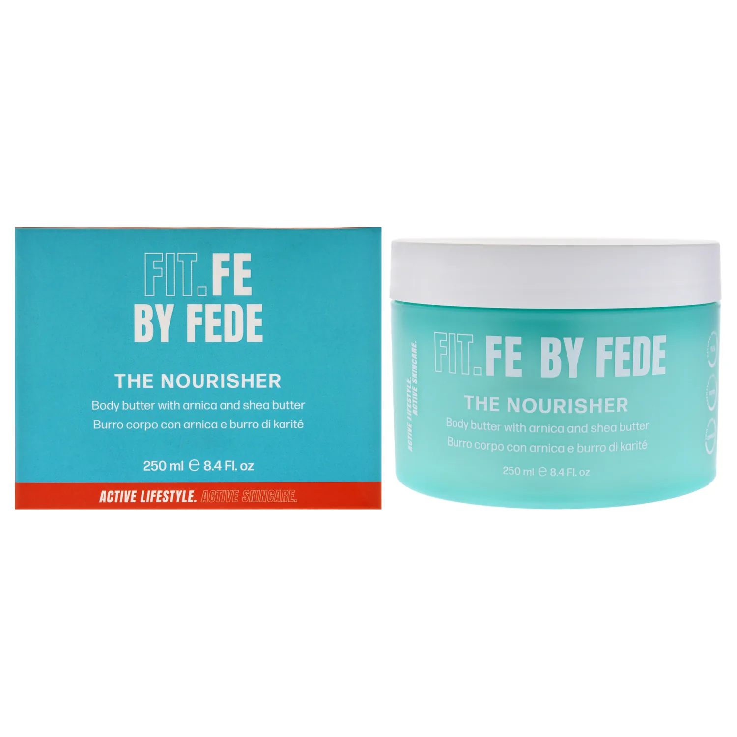FIT.FE BY FEDE The Nourisher Body Butter - Arnica and Shea Butter Body Lotion for Women - Vegan Skin Care Products - Lotion for Dry Skin - 8.4 oz.