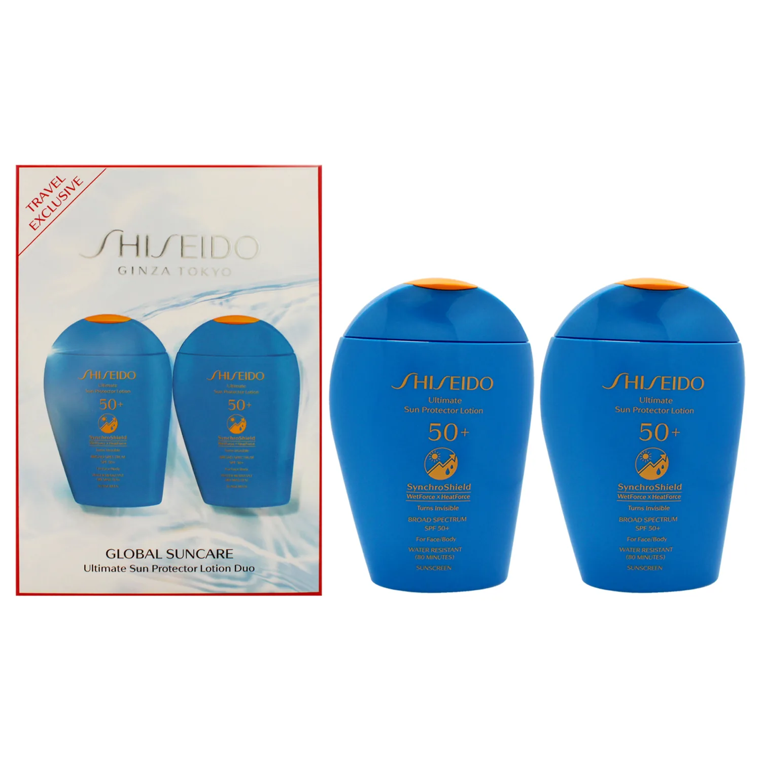 Ultimate Sun Protector Lotion SPF 50 Set by Shiseido for Women - 2 x 5 oz Lotion