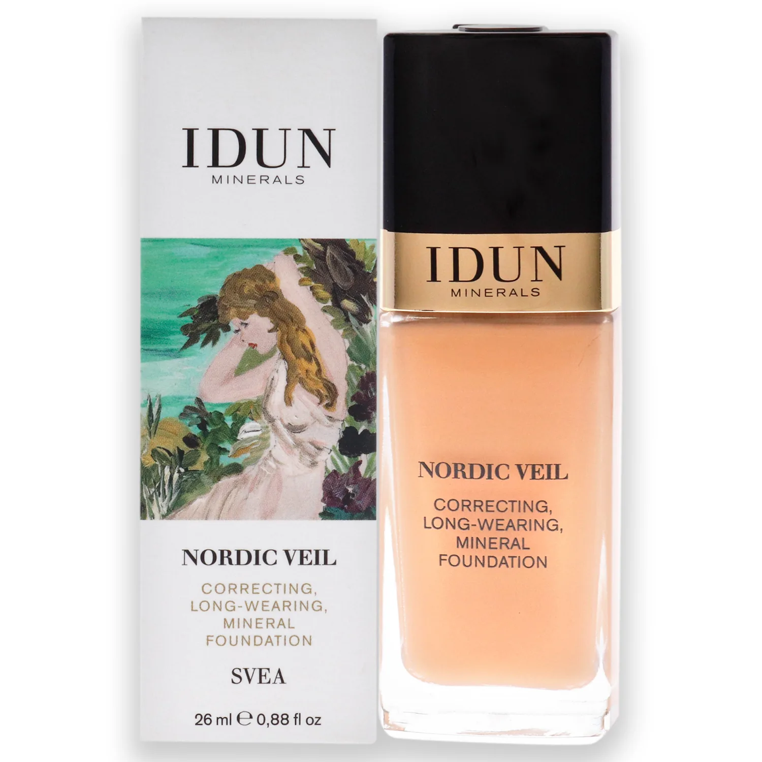IDUN Minerals Nordic Veil Foundation - Full and Poreless Coverage, Long Lasting, Soft Matte Finish - Purified and Safe for Sensitive Skin - 310 Siri - Medium Neutral - 0.88 oz