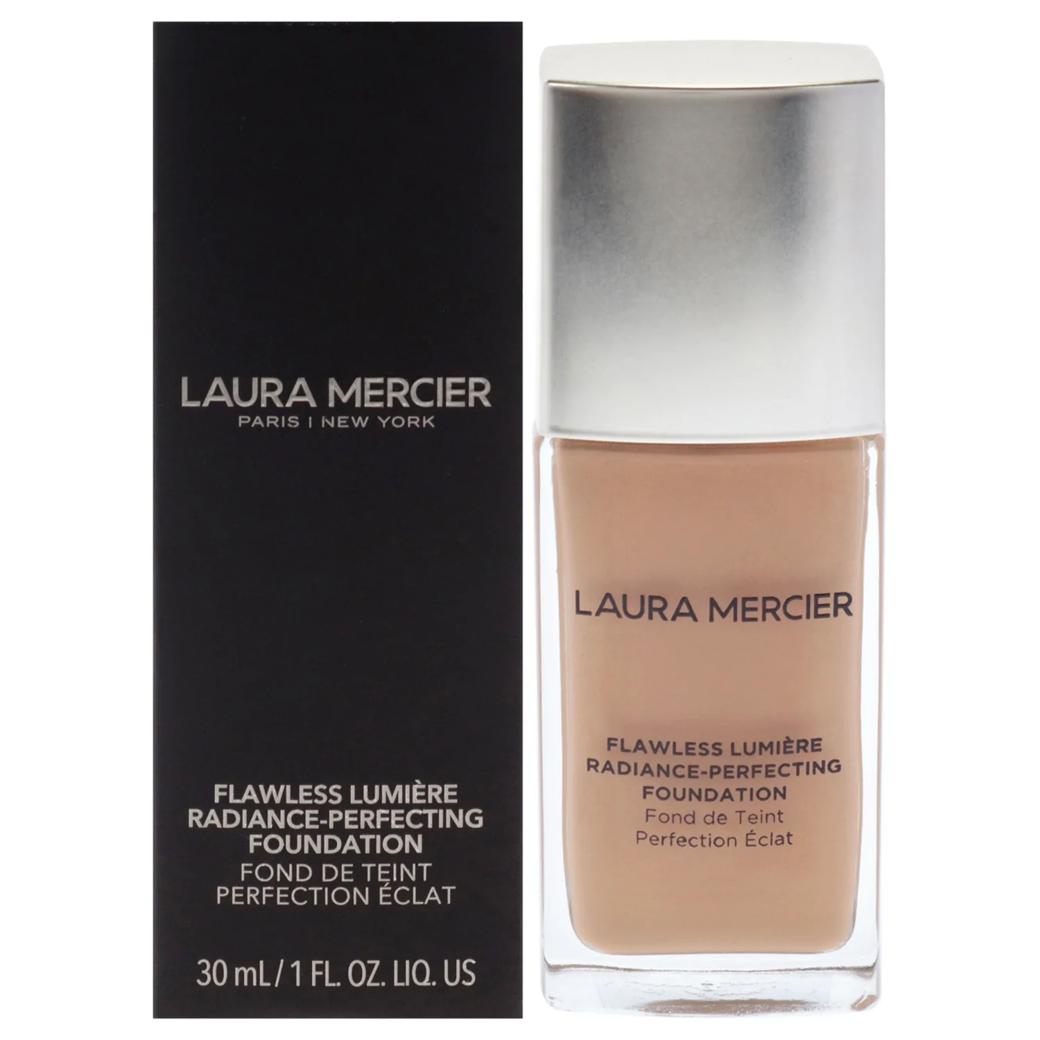 Laura Mercier Flawless Lumière Foundation, 15HR Hydration, Medium to Full Coverage, Improves the Look of Dull and Dry Skin, Luminous Finish, Non-Comedogenic, Vitamin C Infused, 3N1 Buff