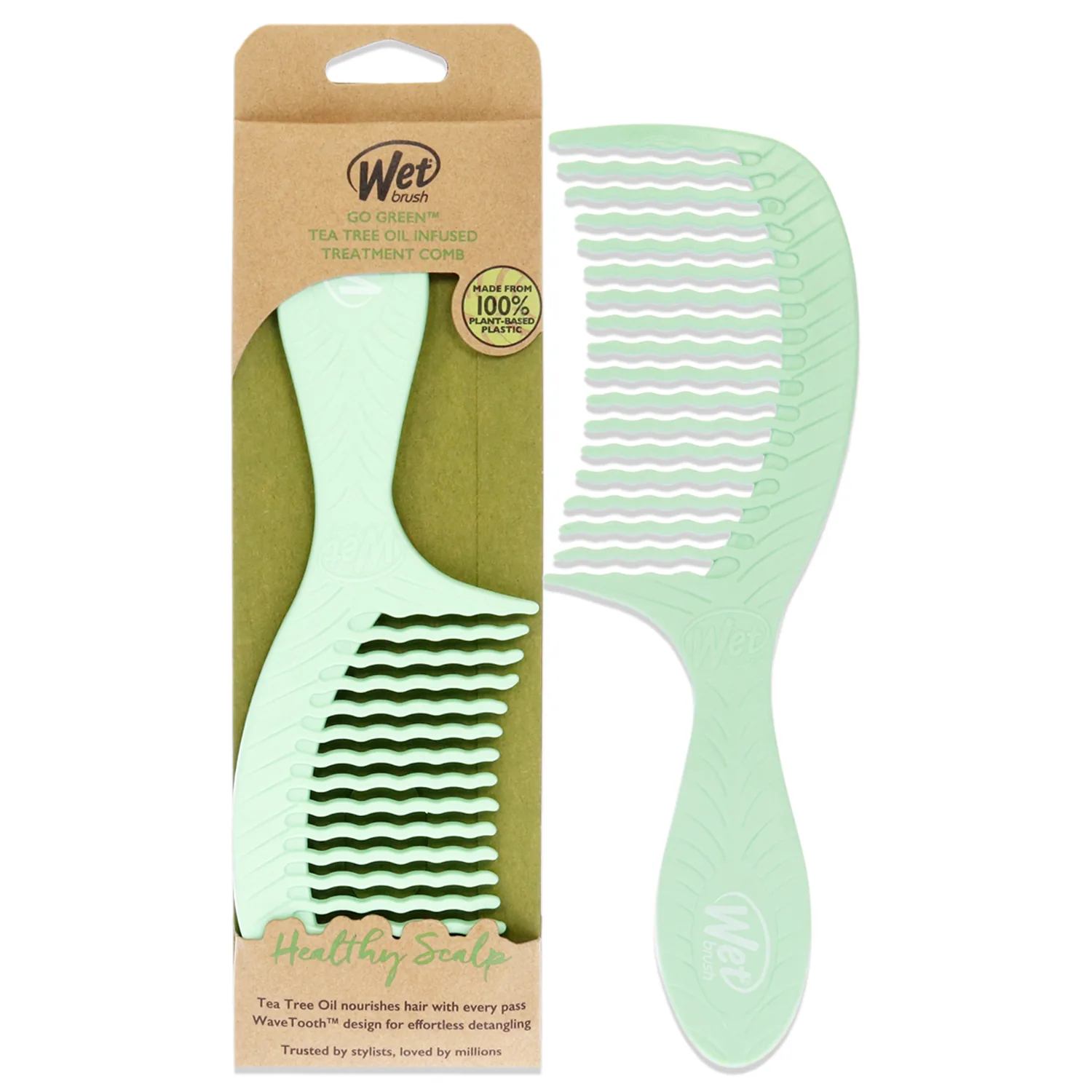 Wet Brush Go Green Detangling Infused Treatment Comb - Tea Tree Oil