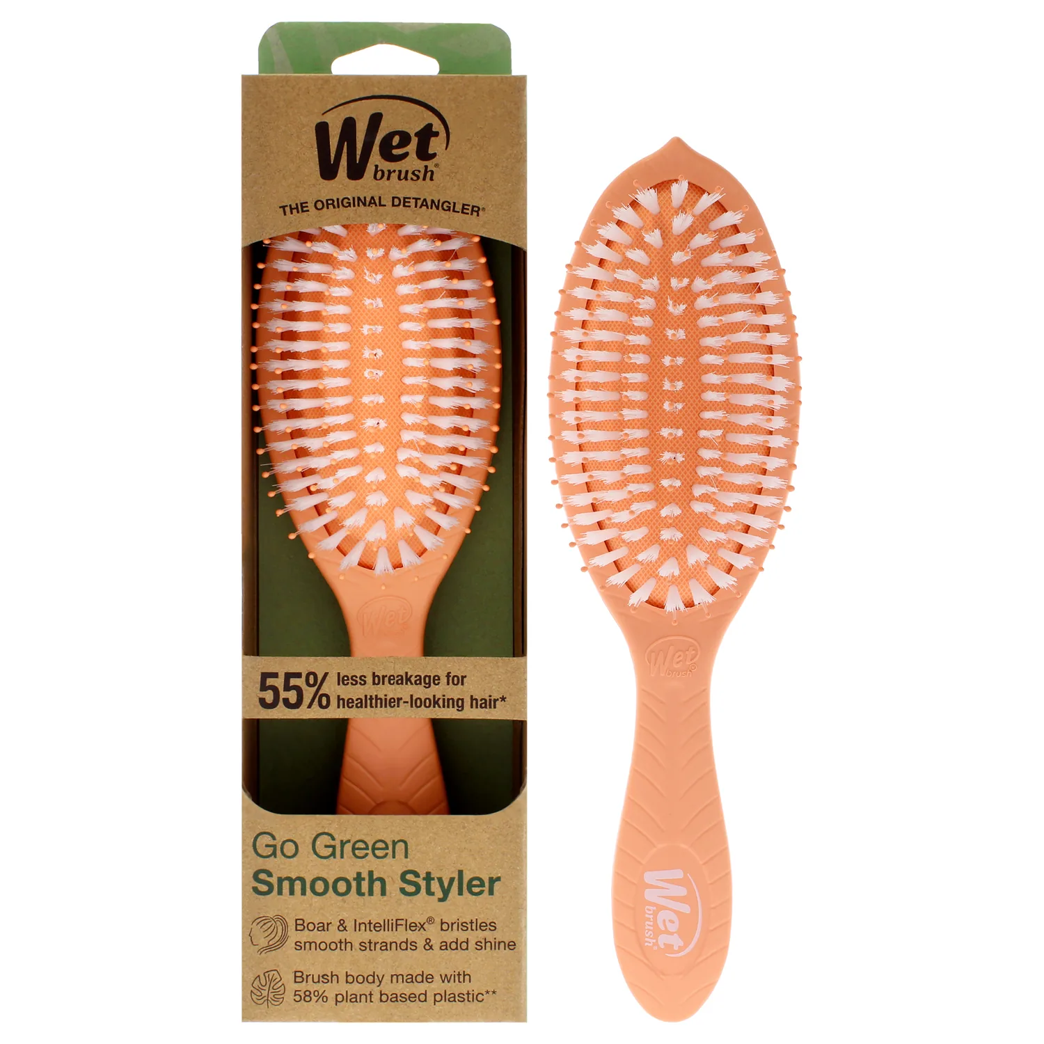 Wet Brush Go Green Treatment & Shine - Coconut Oil Hair Brush for Unisex