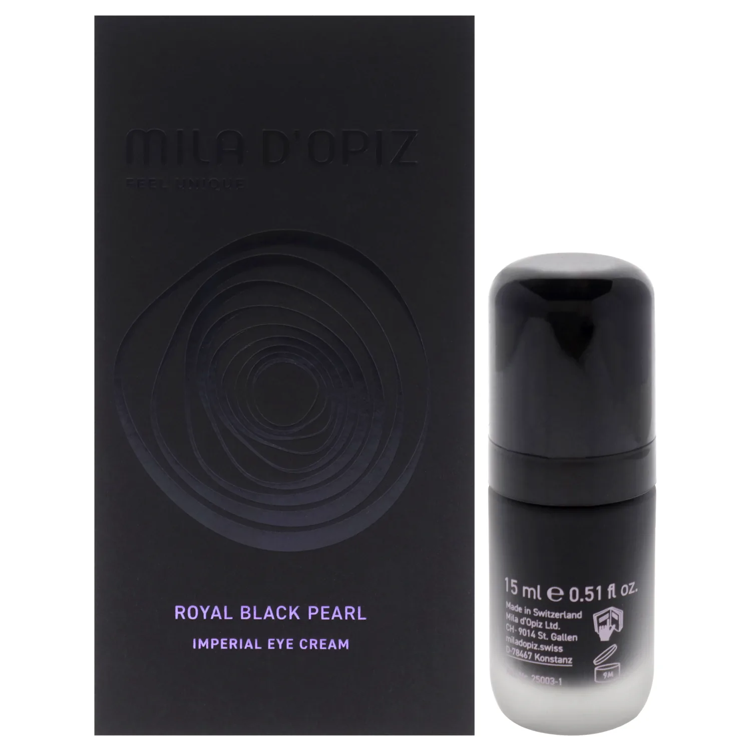 Mila d'Opiz Royal Black Pearl Imperial Eye Cream - Under Eye Cream Anti Aging with Black Pearl Extract - Reduces Crow's Feet and Wrinkles - 0.51 oz