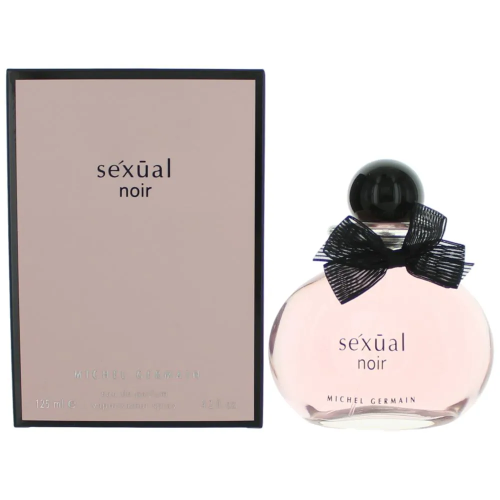 Michel Germain Sexual Noir Eau de Parfum Fragrance Spray, Top Notes of Strawberries, Mandarin and Lime, Long-Lasting, Warm Floral & Sensual Gift for Her, 4.2 Fl Oz