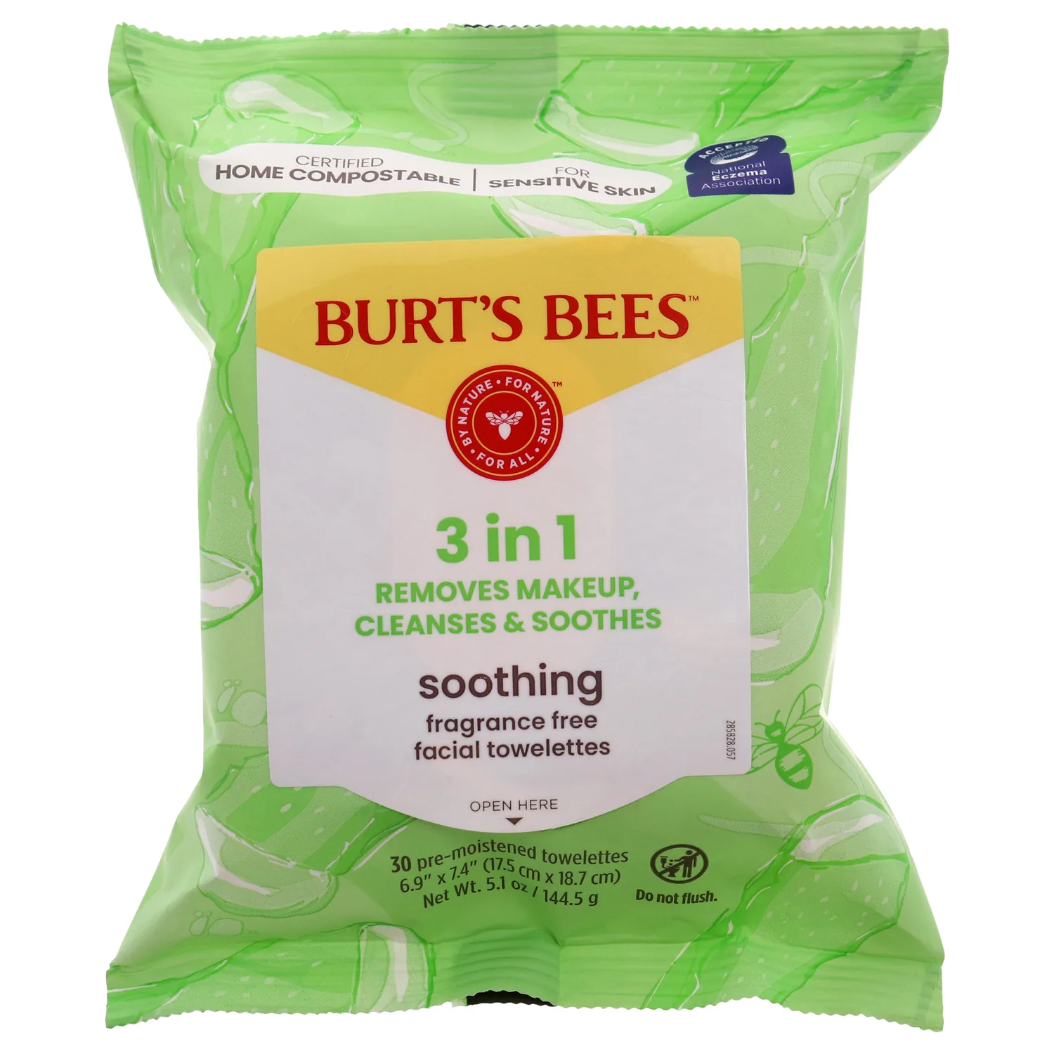 Burt's Bees Aloe Vera Face Wipes Facial Towelettes 30 Count