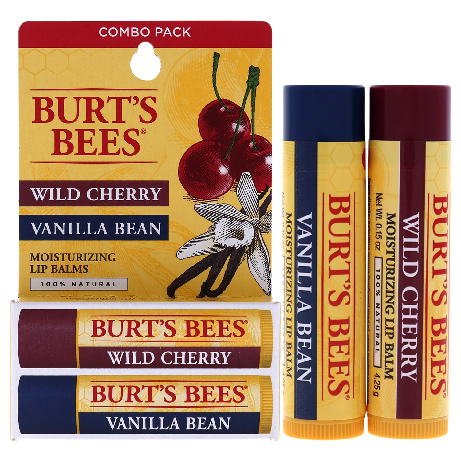 Wild Cherry & Vanilla Bean Moisturizing Lip Balm Twin Pack