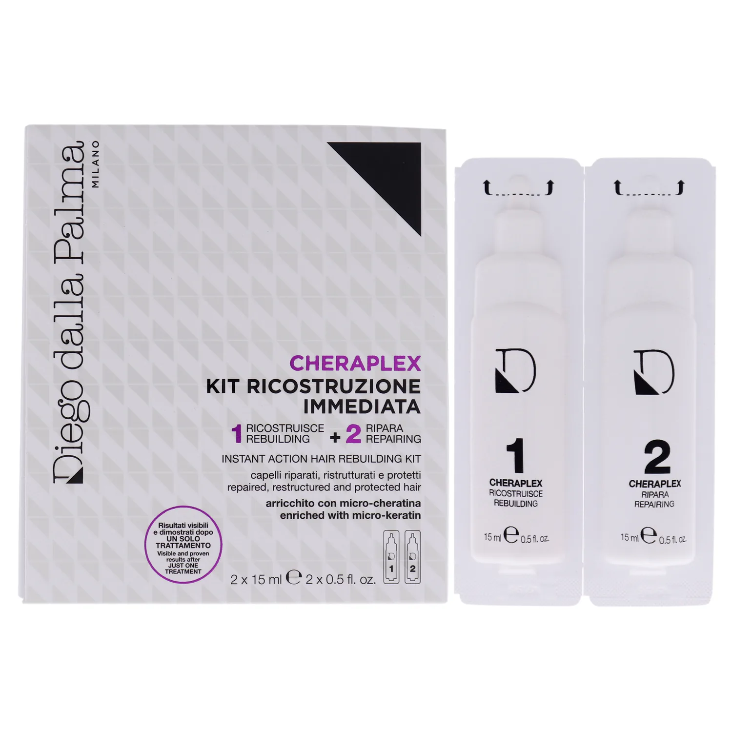 Diego dalla Palma Cheraplex Instant Action Hair Rebuilding Kit 0.5 oz