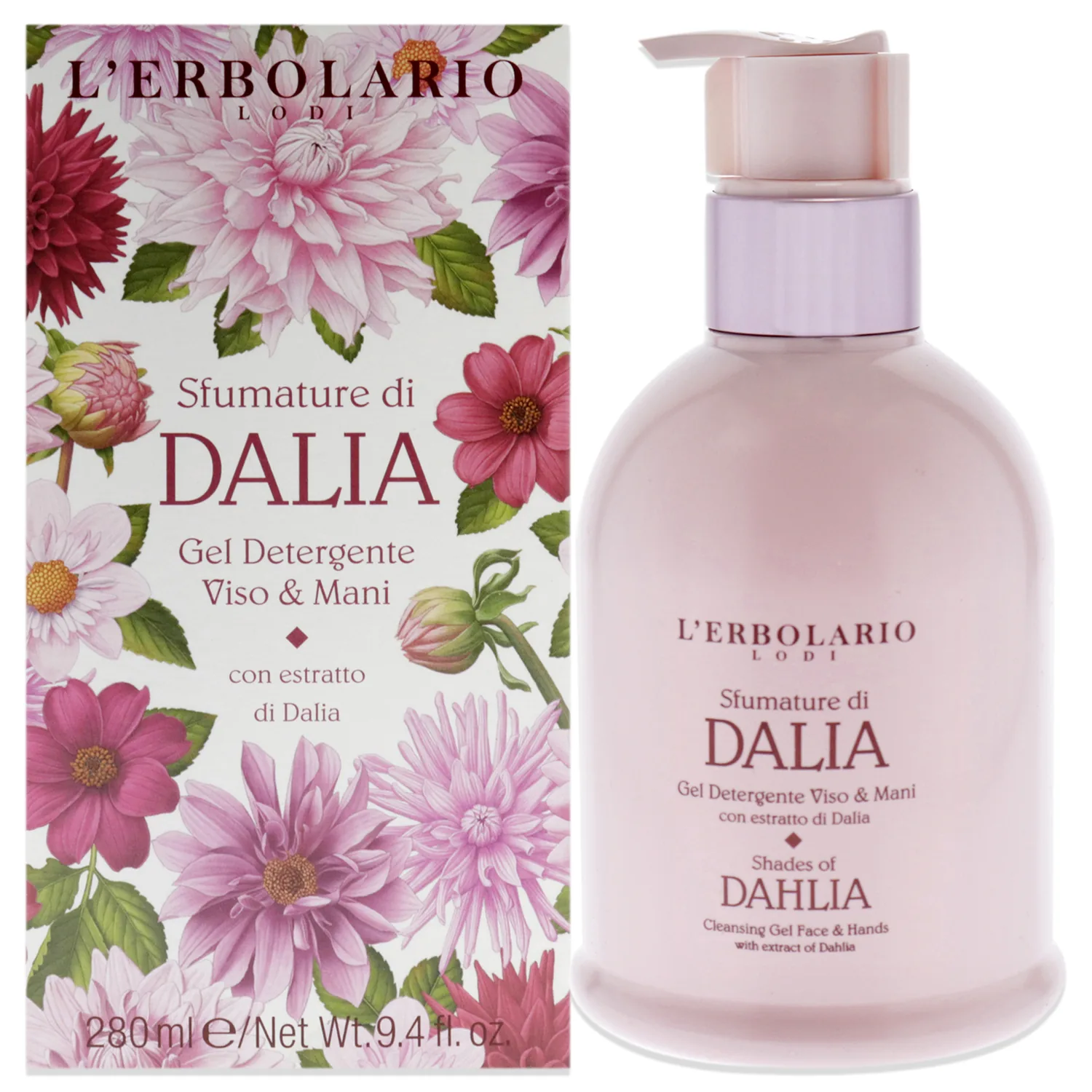 L'Erbolario Shades Of Dahlia Cleansing Gel - Softens, Moisturizes And Protects Skin - With Exotic And Sensual Formula Of Dahlia Extracts - Contains Hydrolyzed Protein For Delicate Skin - 9.4 Oz