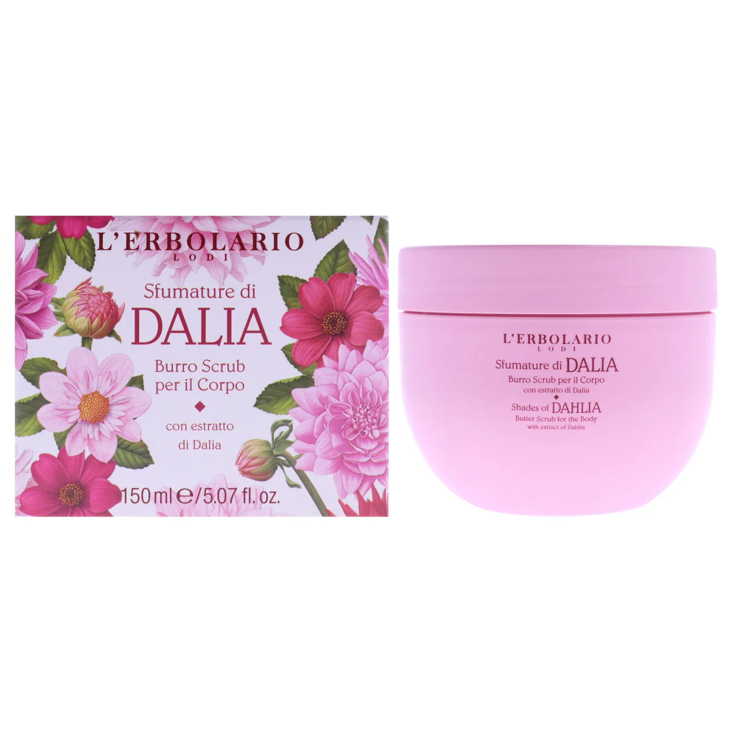 L'Erbolario Shades Of Dahlia Butter Body Scrub - Gently Exfoliates The Skin - For Smoother, Softer And Well-Nourished Skin - Moisturizing And Softening Action - Rich Formula - No Silicones - 5.07 Oz