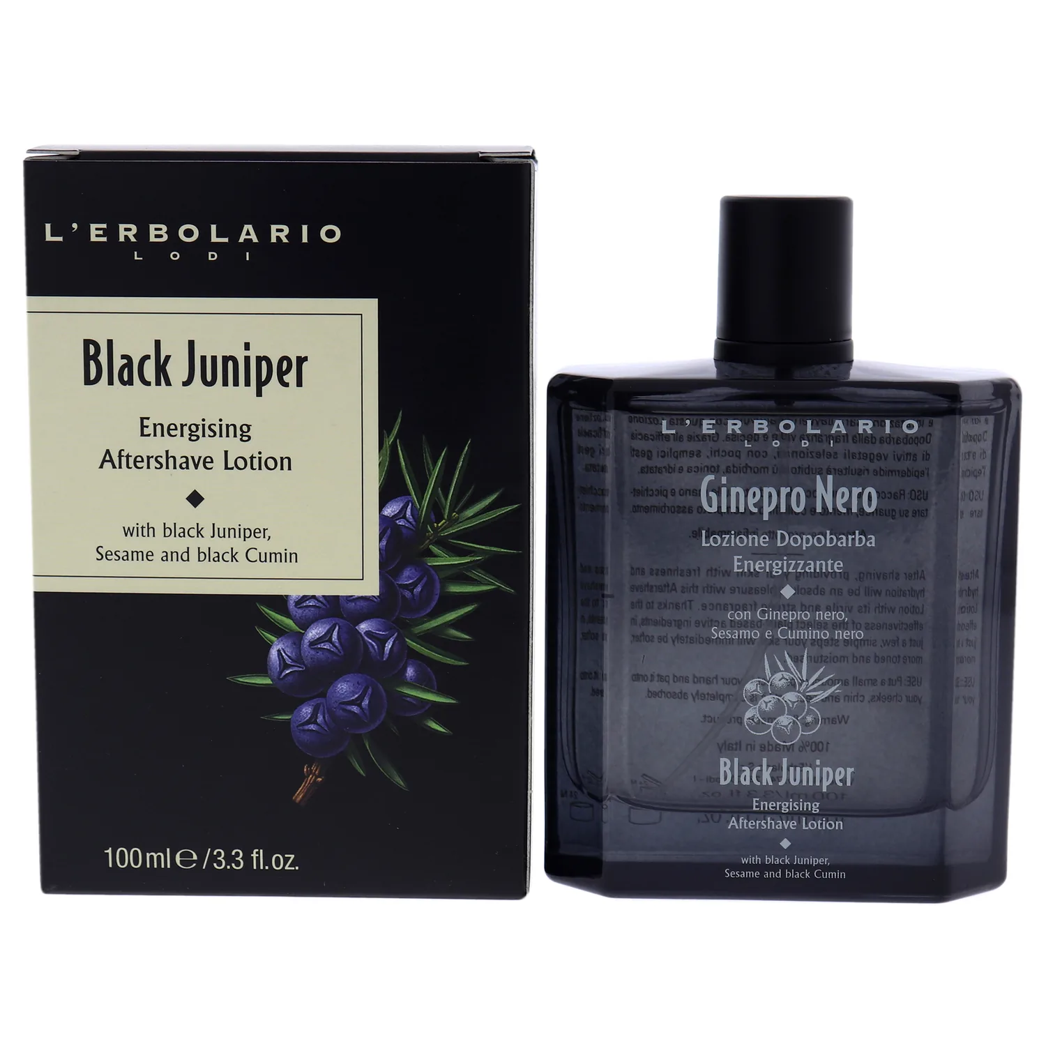 L'Erbolario Energizing Black Juniper Aftershave 3.3 oz for Unisex