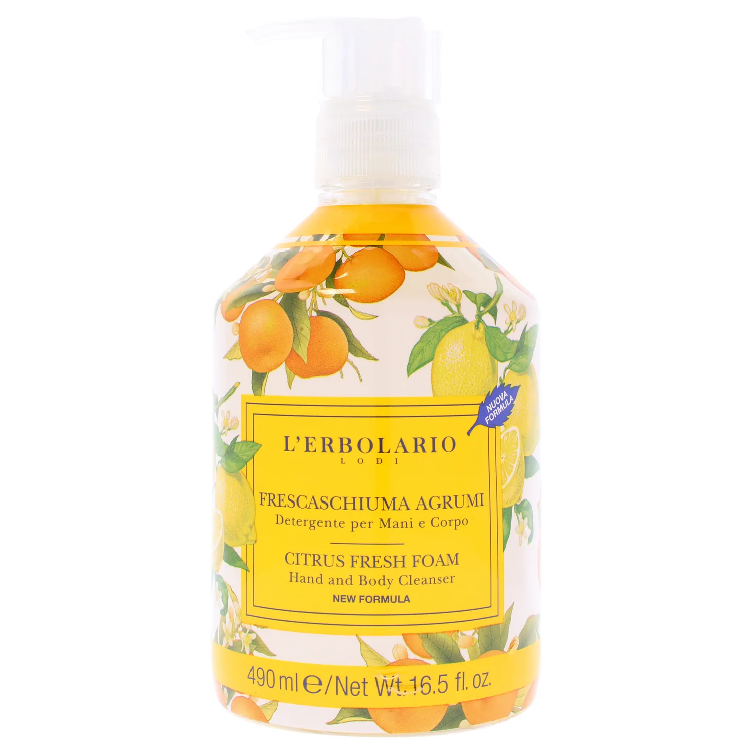 L'ERBOLARIO Frescaschiuma Agrumi 500ml sapone liquido mani viso arancio dolce limited
