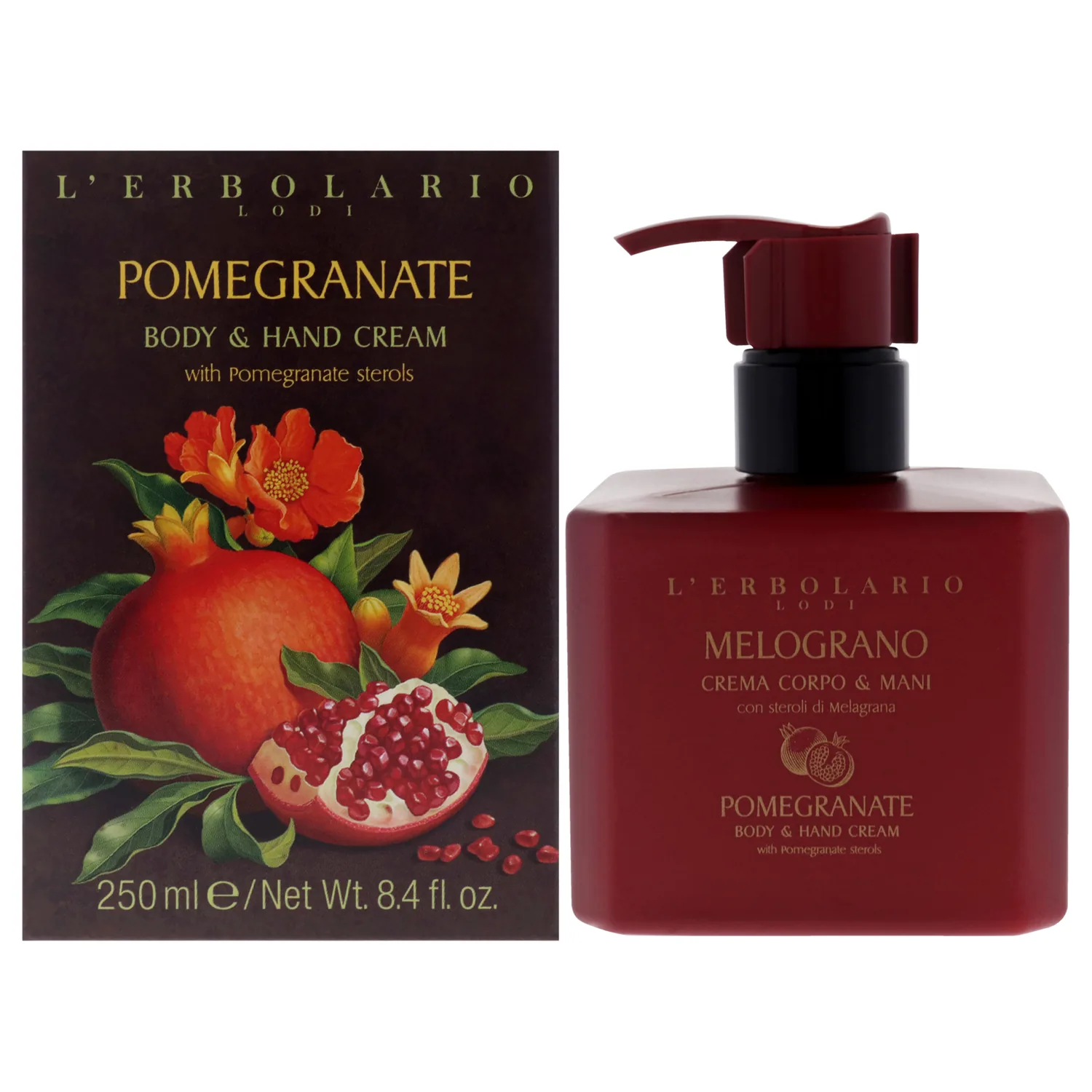 L'Erbolario Body and Hand Cream - Pomegranate 248ml / 8.4 oz