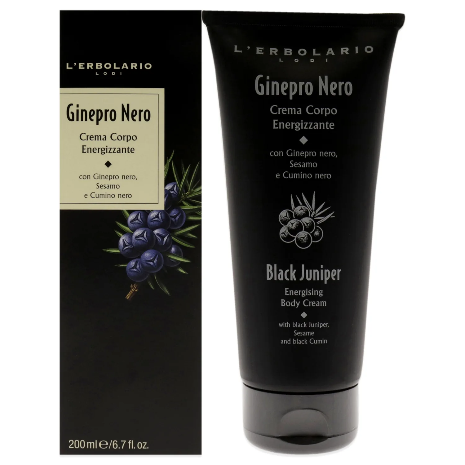 L'Erbolario Energizing Body Cream - Black Juniper 198ml / 6.7 oz