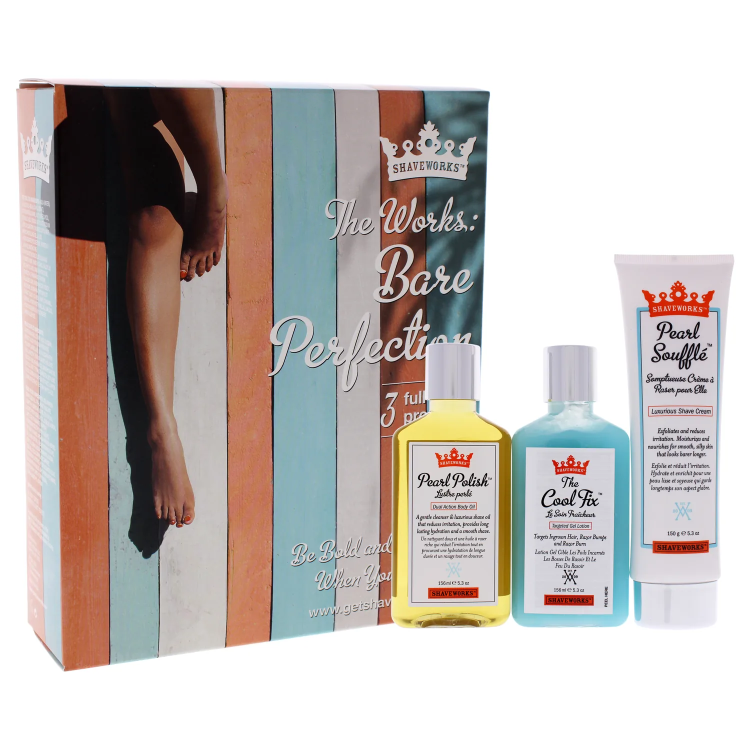 Shaveworks Bare Perfection Kit Gift Set 5.3 oz for Unisex
