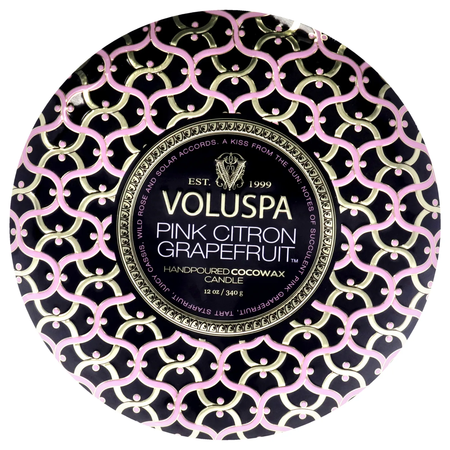 Voluspa Pink Citron Grapefruit Tin Candle 12 oz