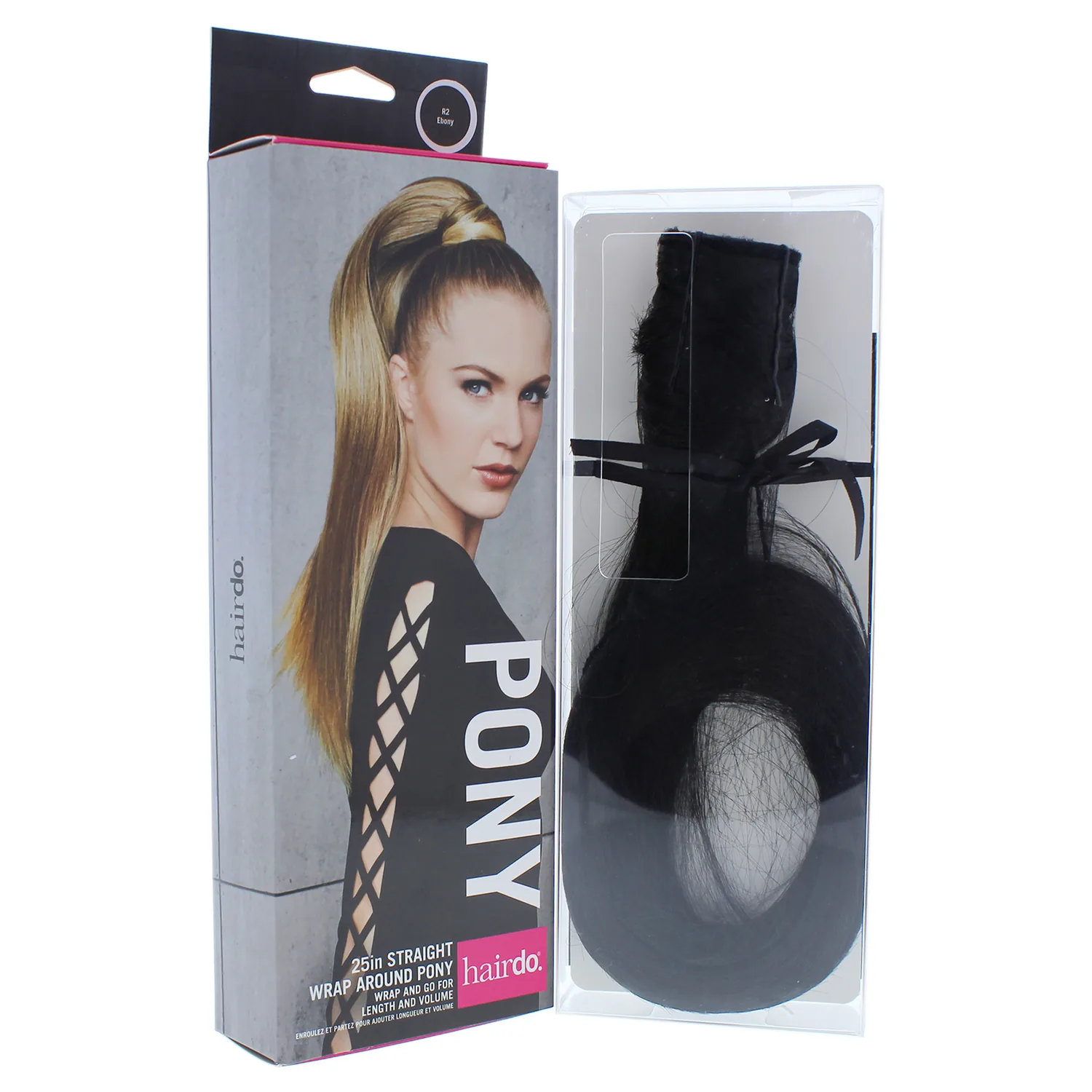Hairdo Straight Wrap Around Pony - R2 Ebony Hair Extension 25 in for Women
