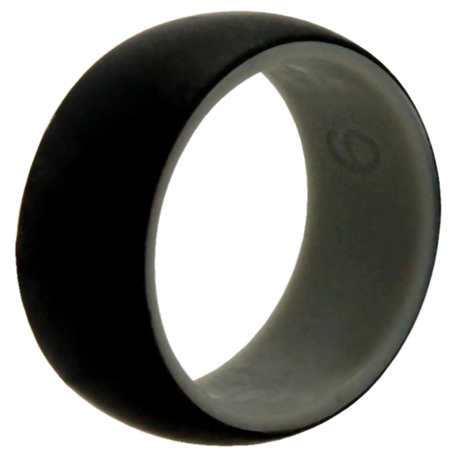 ROQ Silicone Wedding Ring - Duo Collection Dome Style - Grey-Black for Men