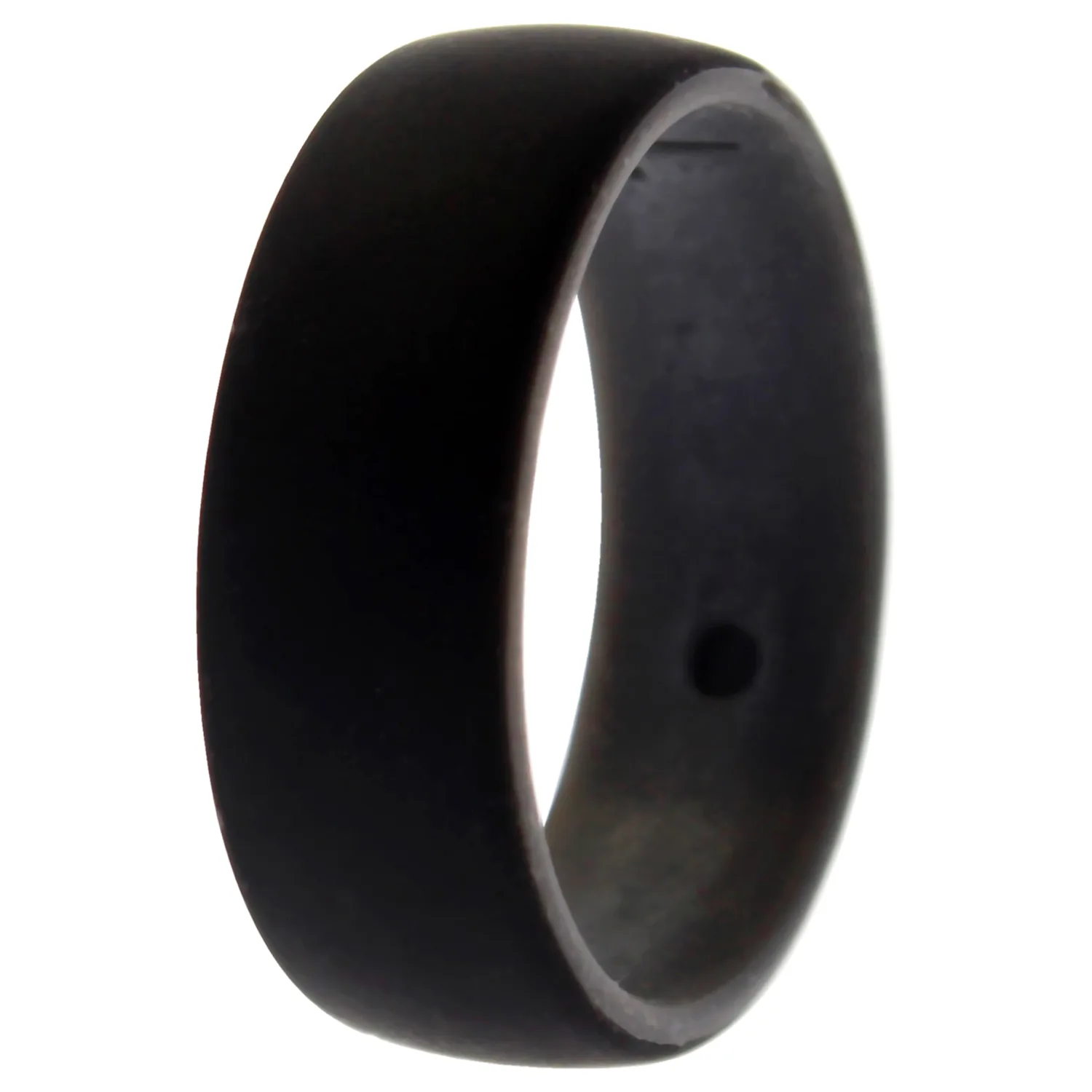 ROQ Duo Collection Dome Style Silicone Wedding Ring - Grey-Black for Men