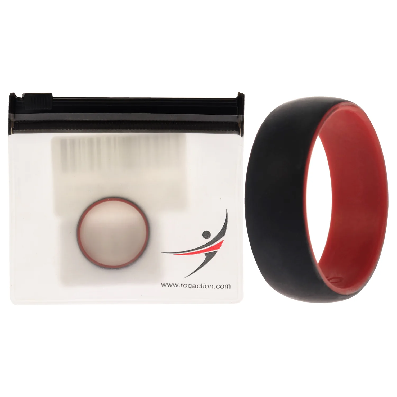 ROQ Silicone2Layer Dome Ring - Red-Black for Men