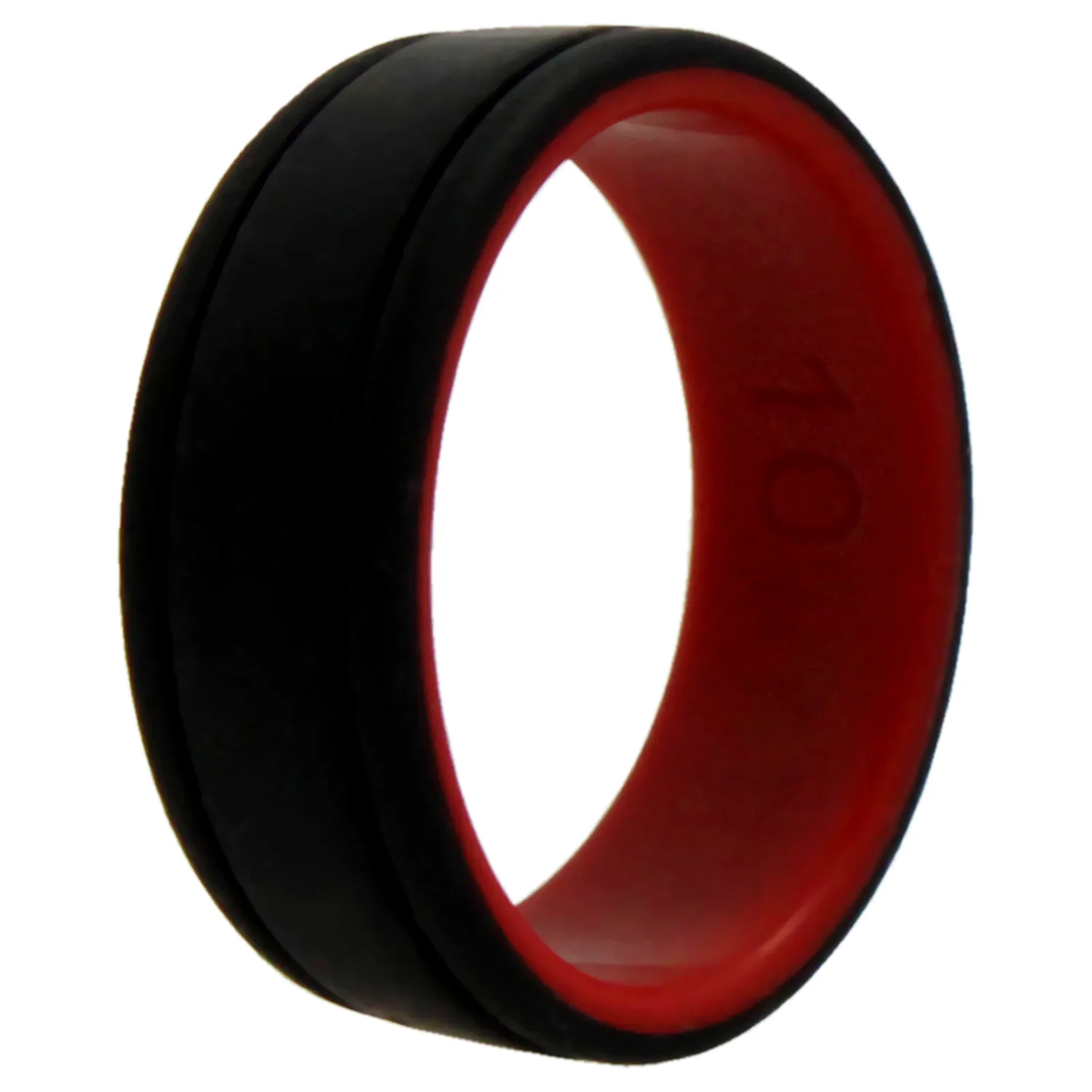 ROQ 2 Thin Lines Duo Collection Ring - Red & Black for Men
