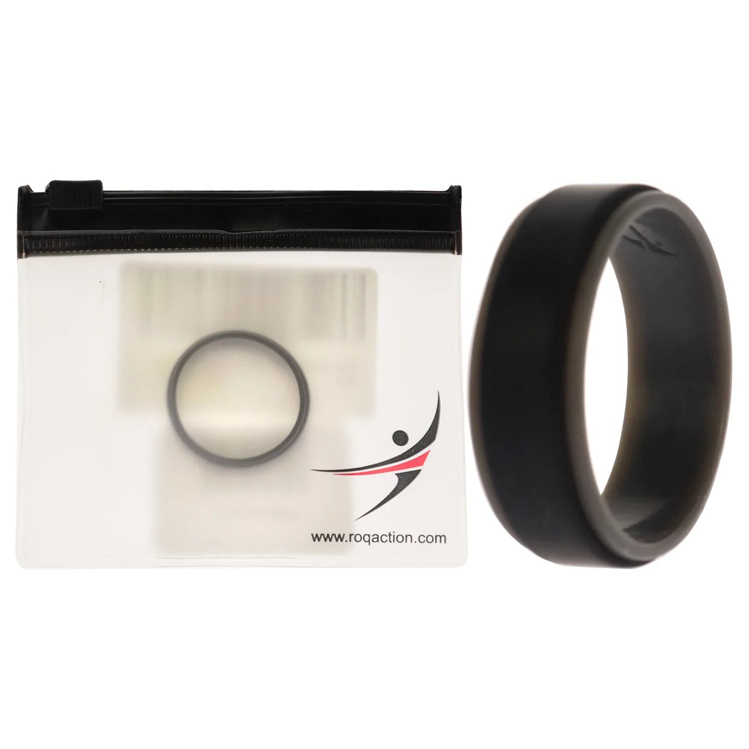 ROQ Silicone Wedding 2Layer Step Ring - Grey-Black for Men