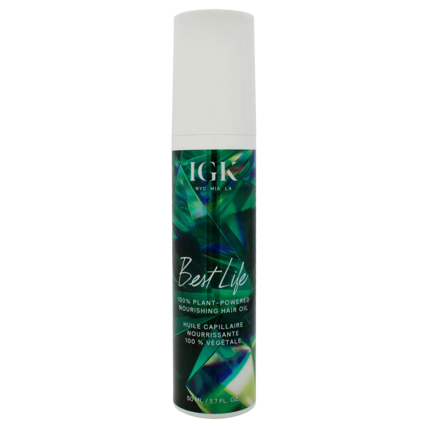 IGK BEST LIFE 100% Plant Powered Nourishing Hair Oil | Smooth + Soften + Heat Protectant | Vegan + Cruelty Free | 1.5 Oz